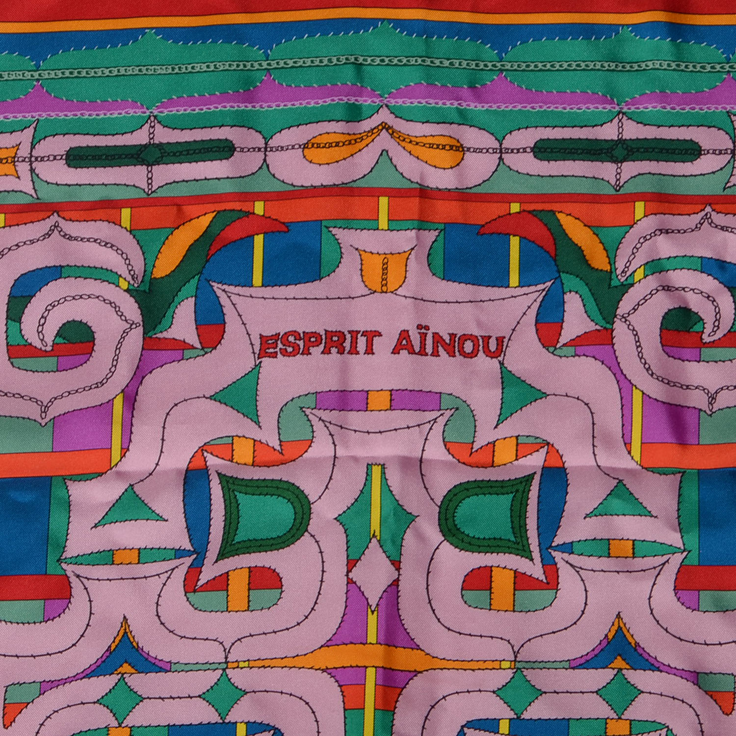 HERMES Silk Esprit Ainou Scarf 90 Multicolor 64340