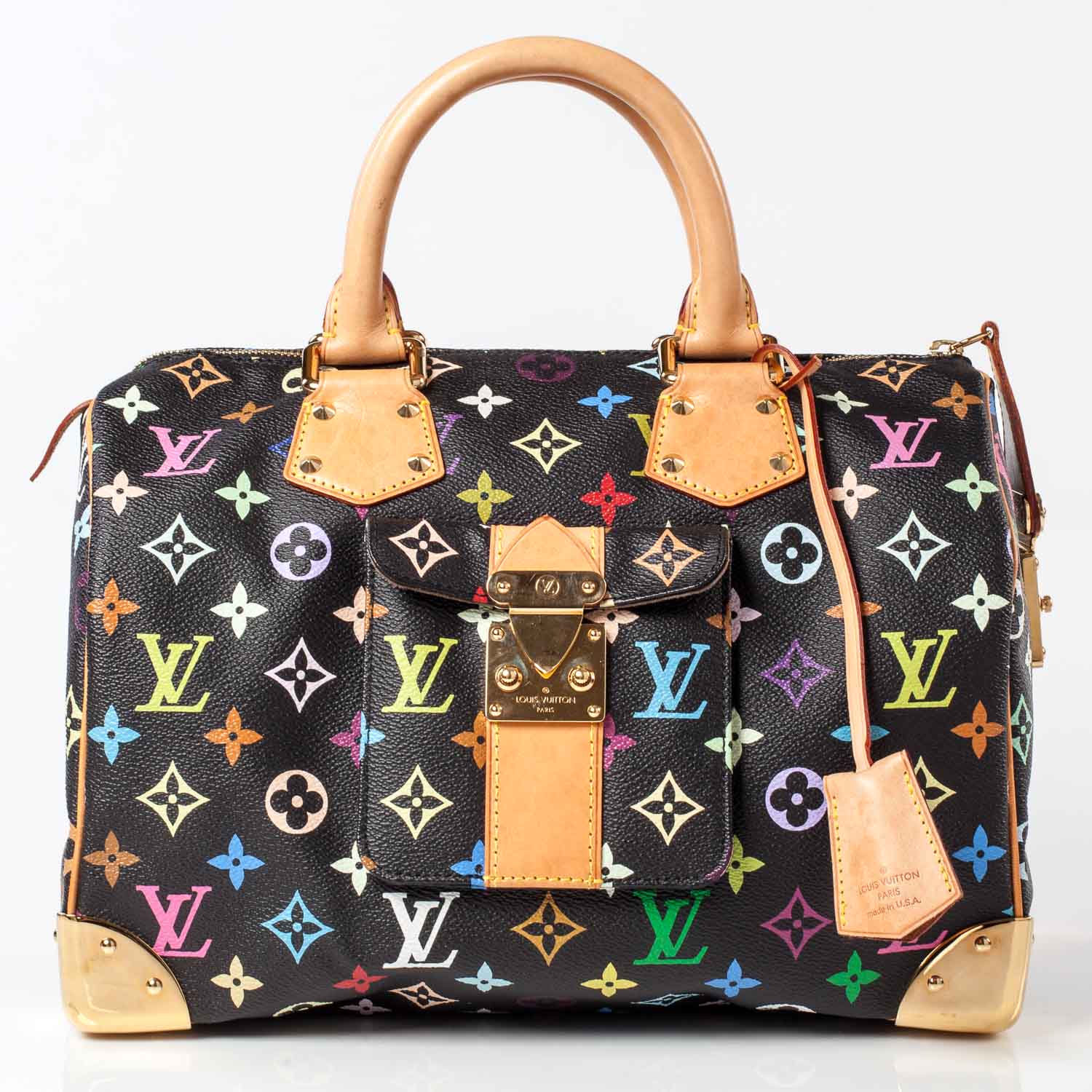 LOUIS VUITTON Multicolor Speedy 30 Black 36380