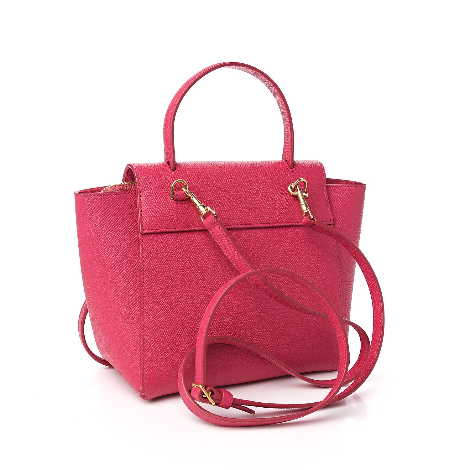 CELINE Grained Calfskin Nano Belt Bag Pink 573299