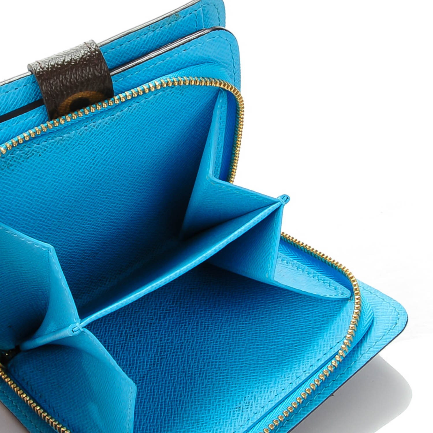 LOUIS VUITTON Monogram Groom Compact Zip Wallet Blue 137296