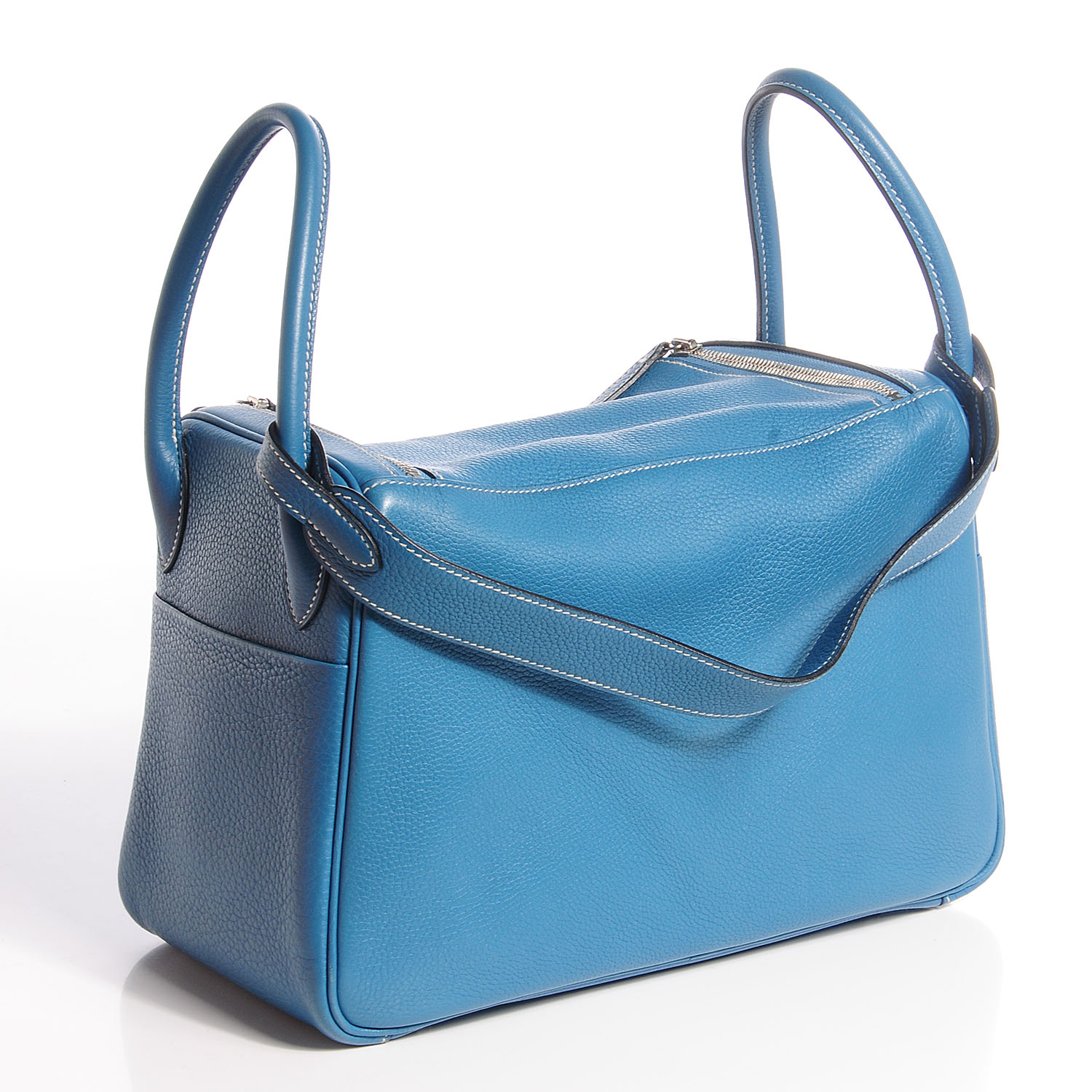HERMES Taurillon Clemence Lindy 30 Blue Jean 77551
