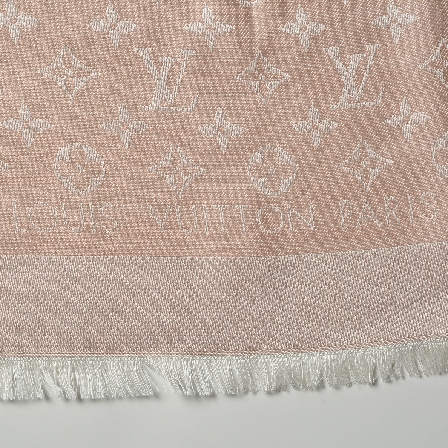 Louis Vuitton Pearl Grey Monogram Denim Shawl Louis Vuitton