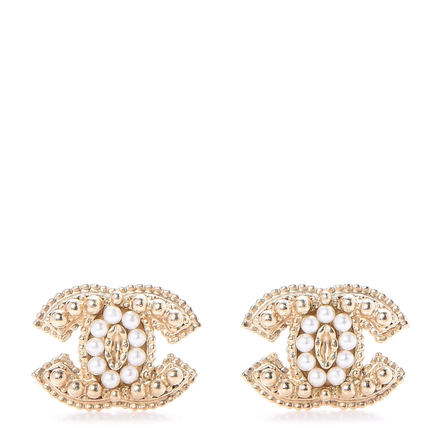 pearl cc earrings