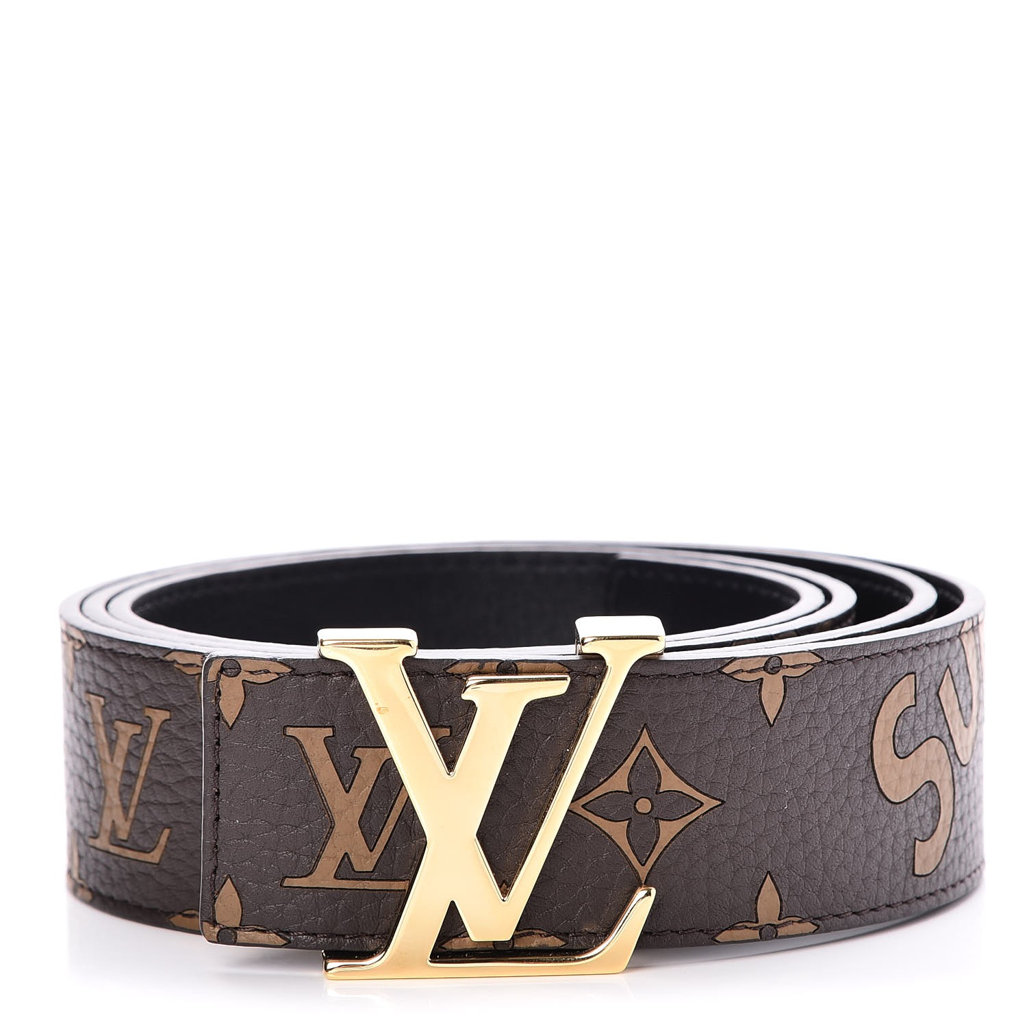 Louis Vuitton LV x Supreme 110/44 Brown Monogram LV Initials Belt