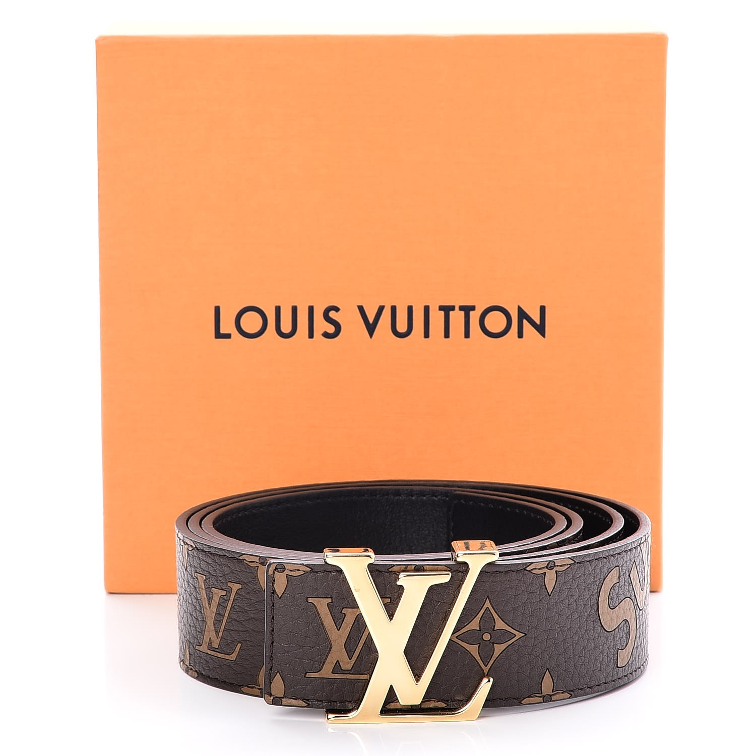 vuitton supreme belt brown