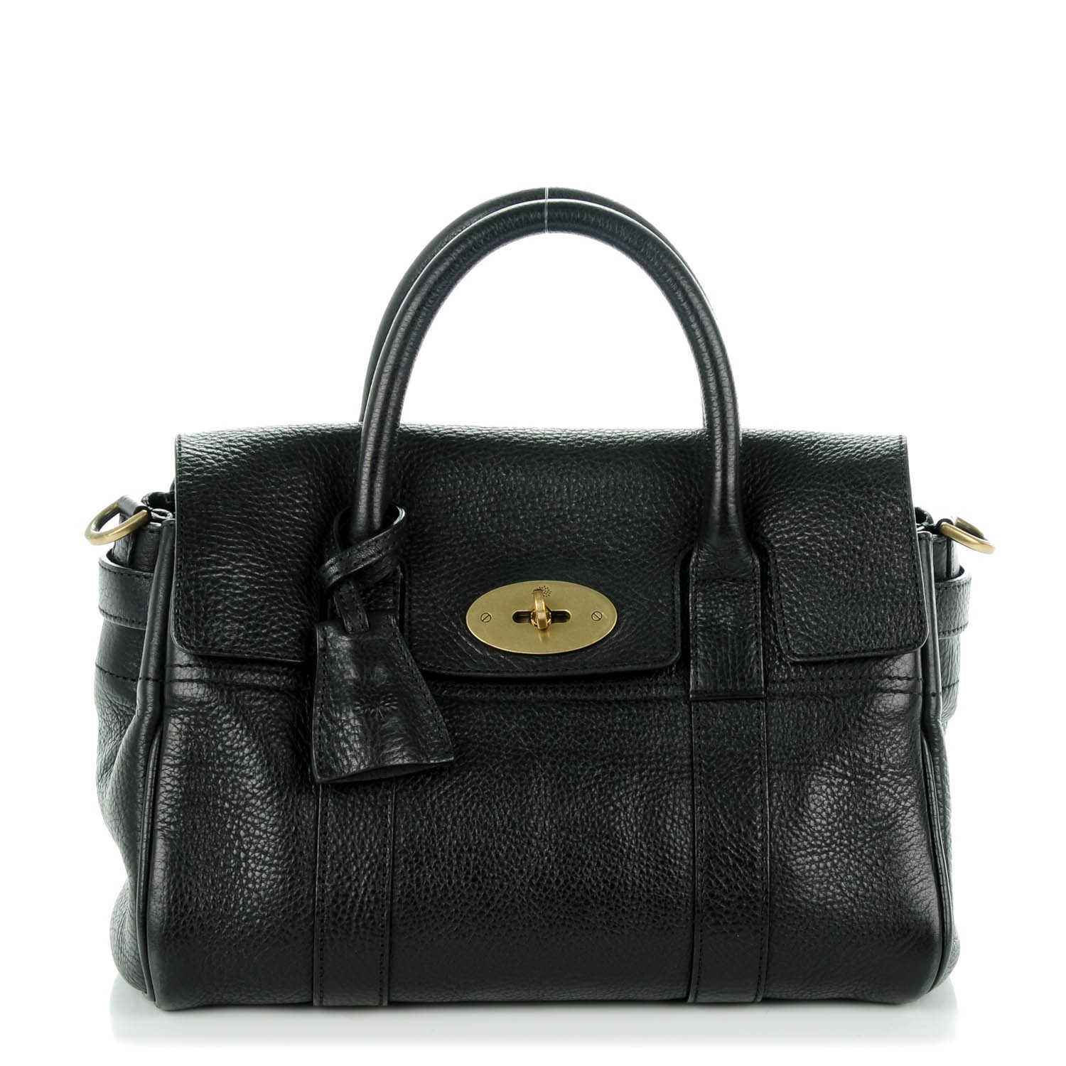 MULBERRY Shiny Grain Small Bayswater Black 138408