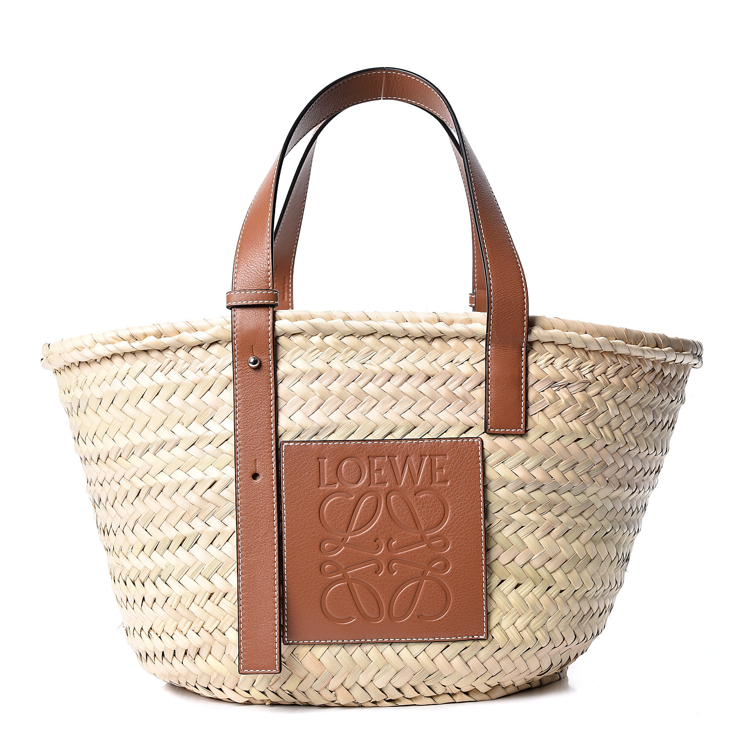LOEWE Raffia Basket Tote Bag Natural Tan 568946