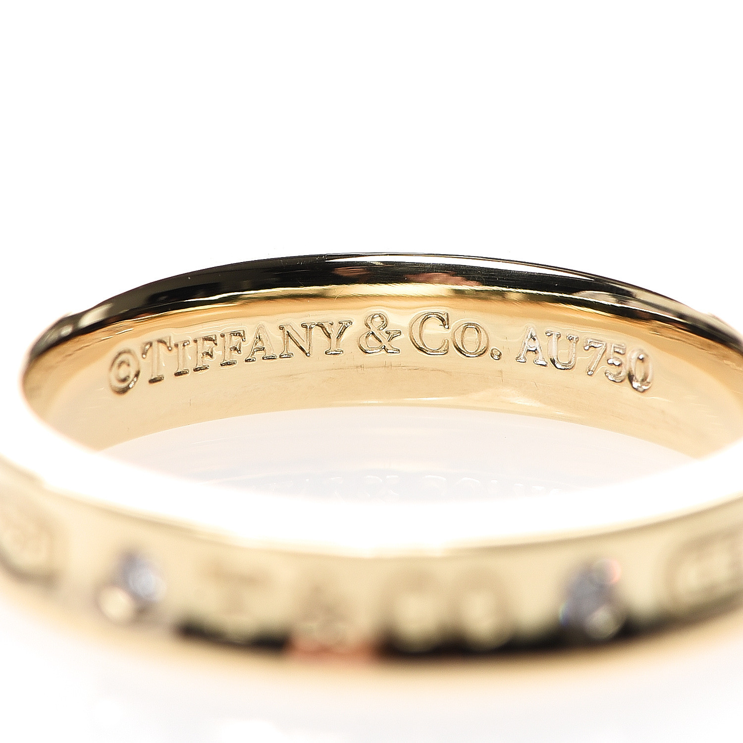 TIFFANY 18K Yellow Gold Diamond Narrow 1837 Ring 54 7 532203 | FASHIONPHILE
