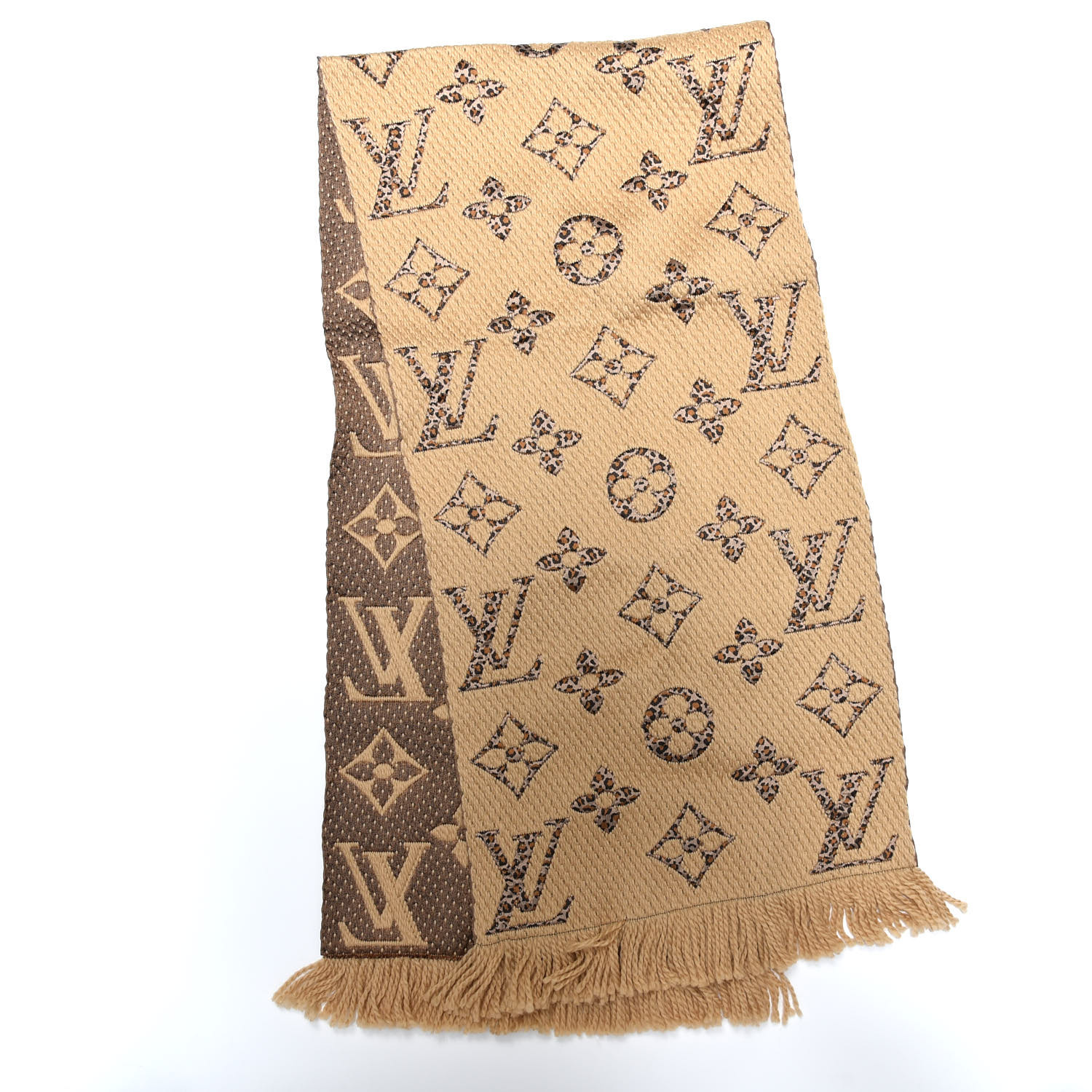 Louis Vuitton Logomania beige shine scarf Wool ref.1031451 - Joli