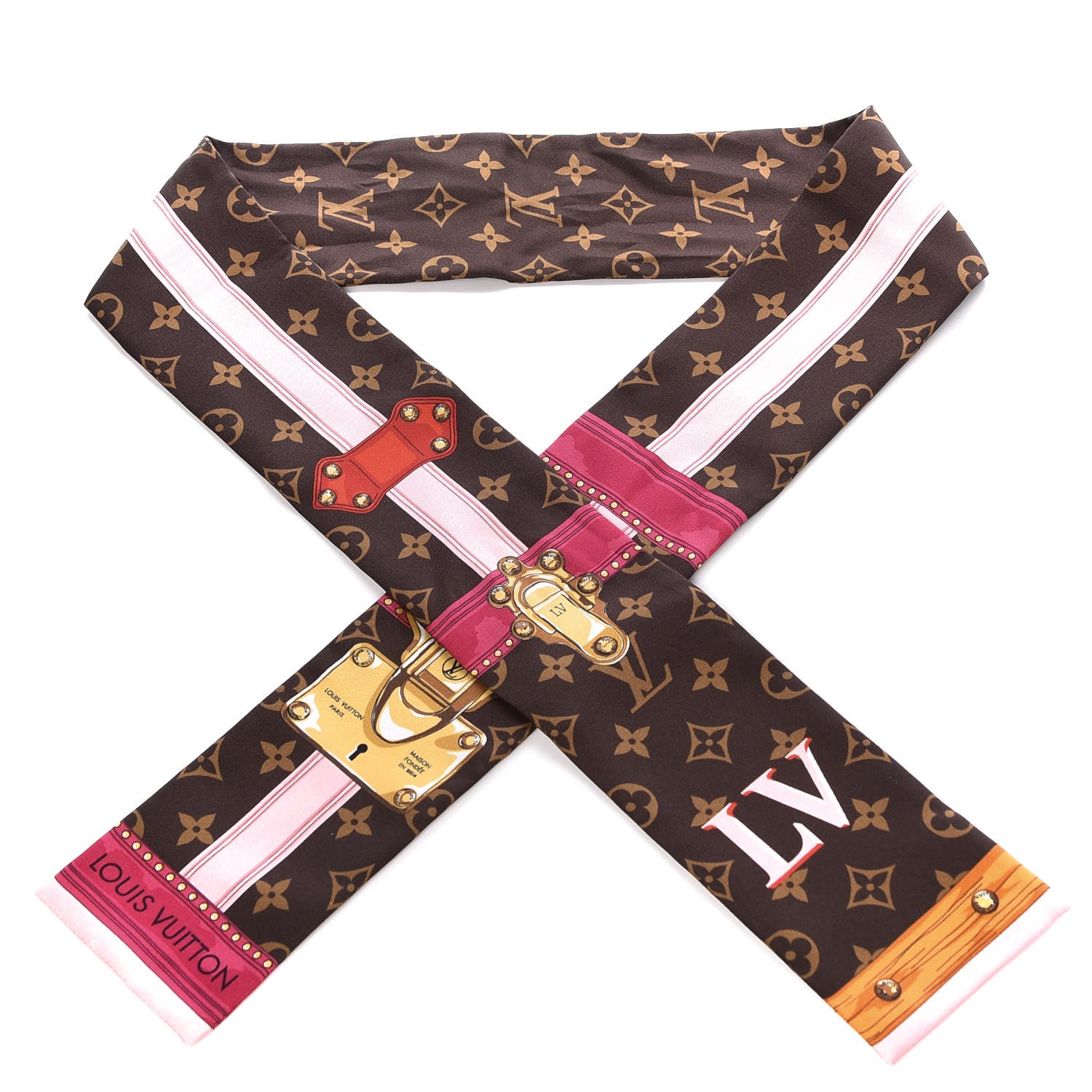 LOUIS VUITTON Silk Monogram Summer Trunks Bandeau Brown 337063