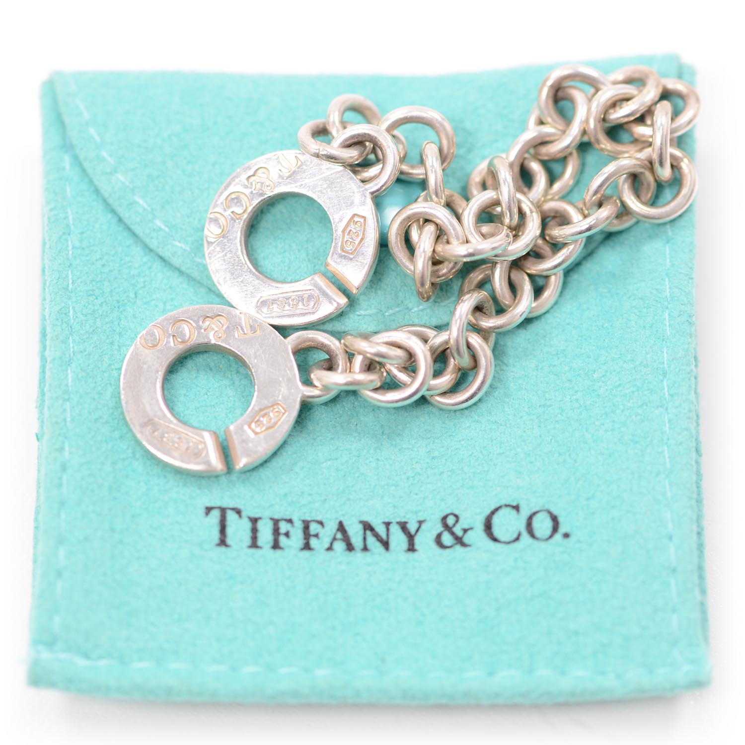 TIFFANY Sterling Silver 1837 Circle Clasp Bracelet 35242