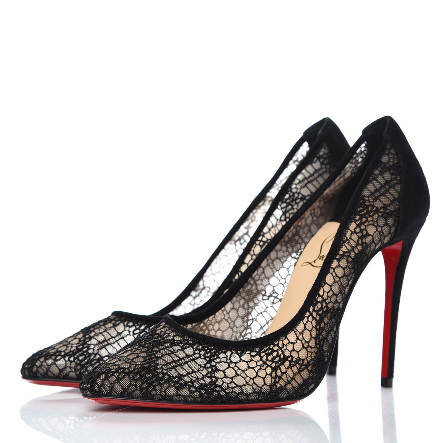 CHRISTIAN LOUBOUTIN Lace Eloise 100 Pumps 36.5 Black 332831