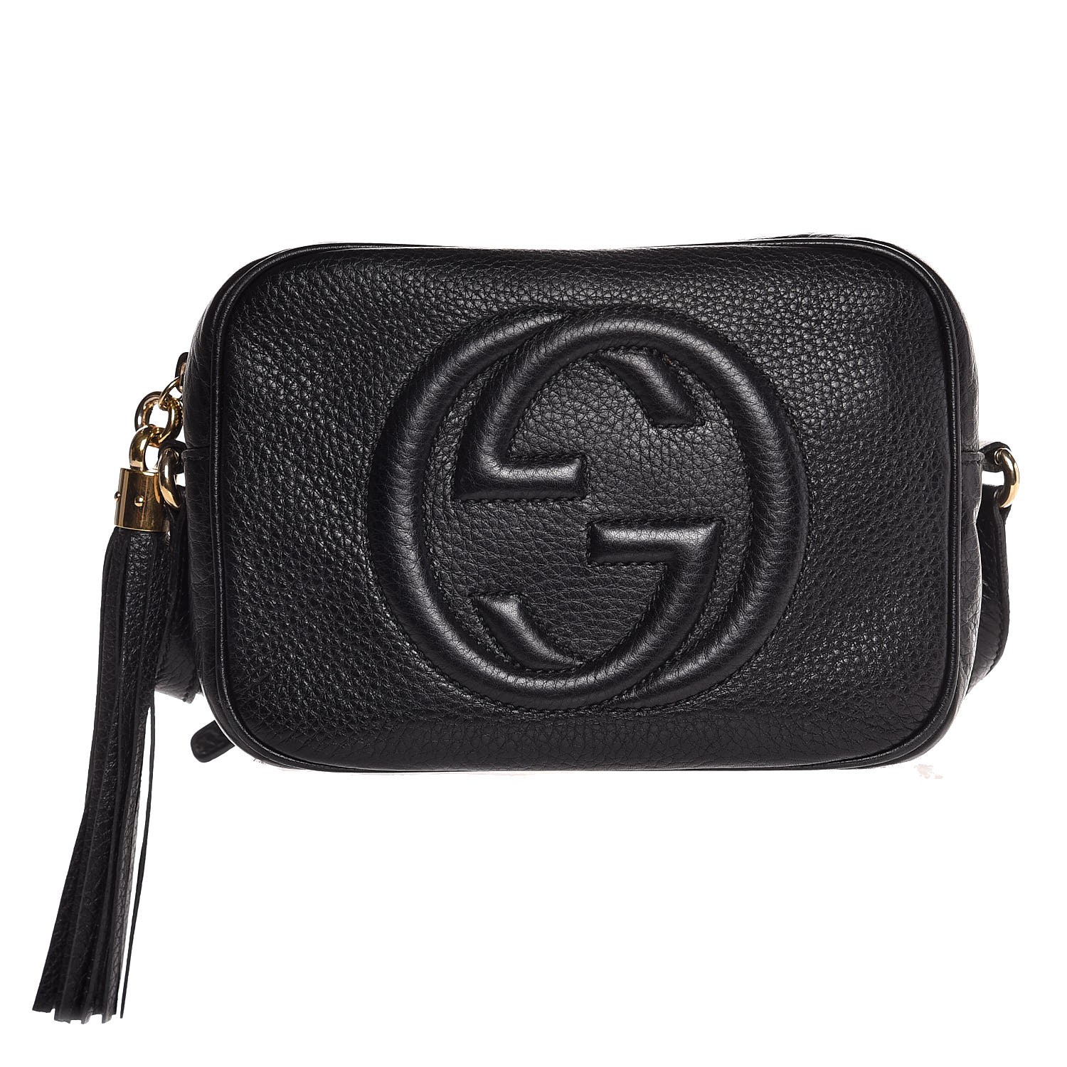 GUCCI Pebbled Calfskin Small Soho Disco Bag Black 321598