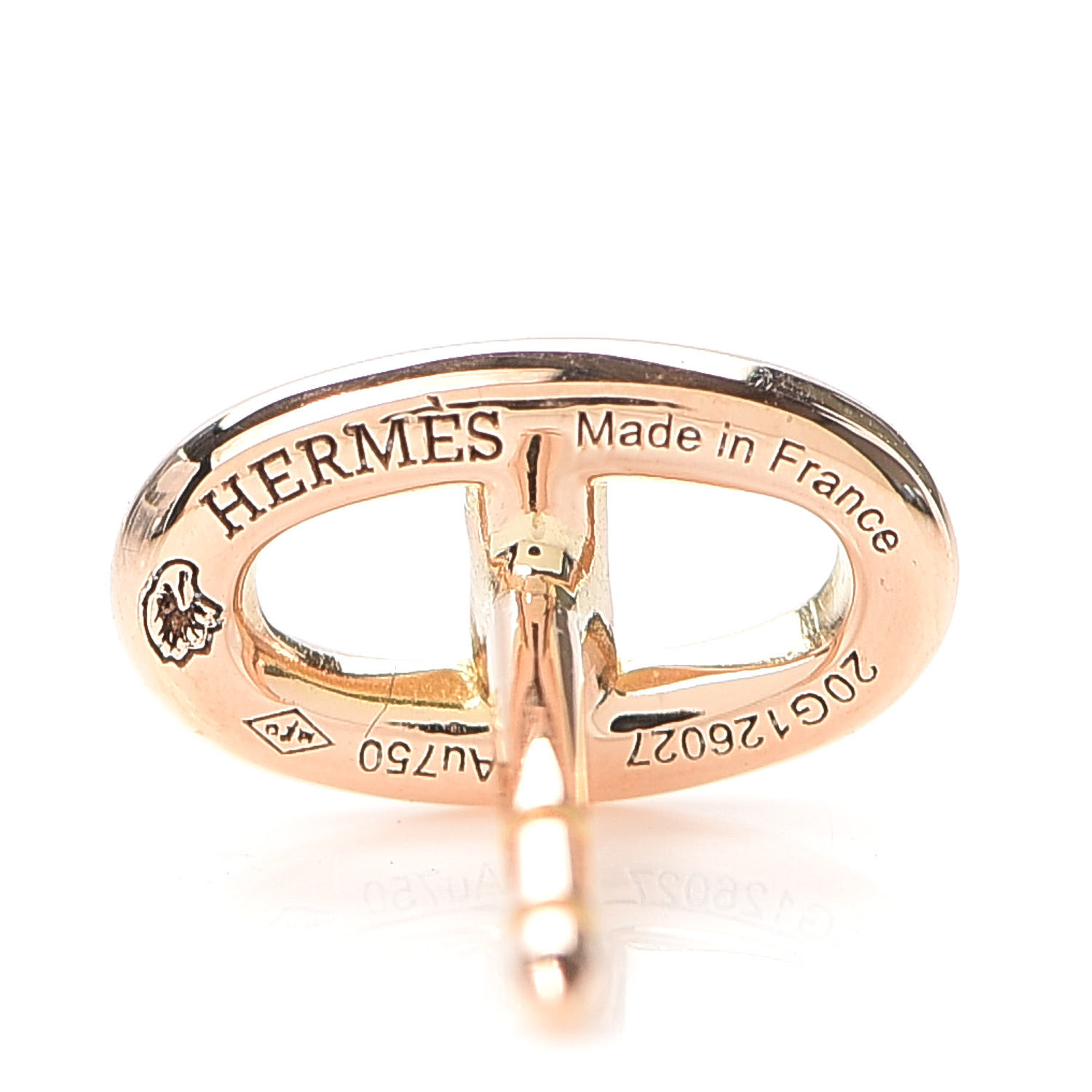 HERMES 18K Rose Gold TPM Chaine D'Ancre Stud Earrings 710533 | FASHIONPHILE