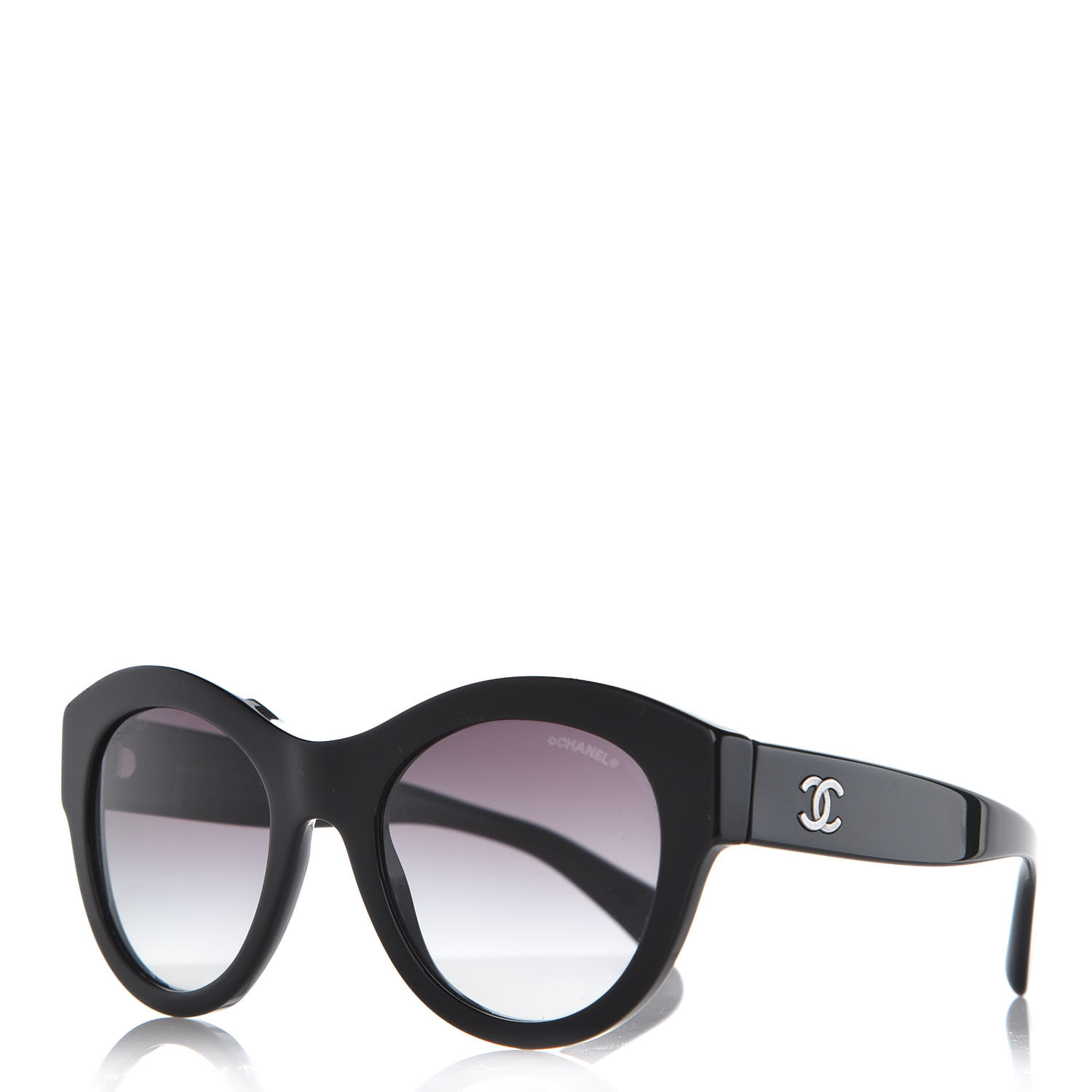 CHANEL Acetate Butterfly Sunglasses 5371 Black 366897