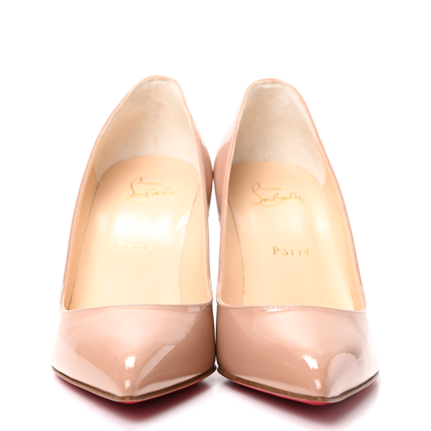 CHRISTIAN LOUBOUTIN Patent Pigalle 85 Pumps Nude 751070 | FASHIONPHILE