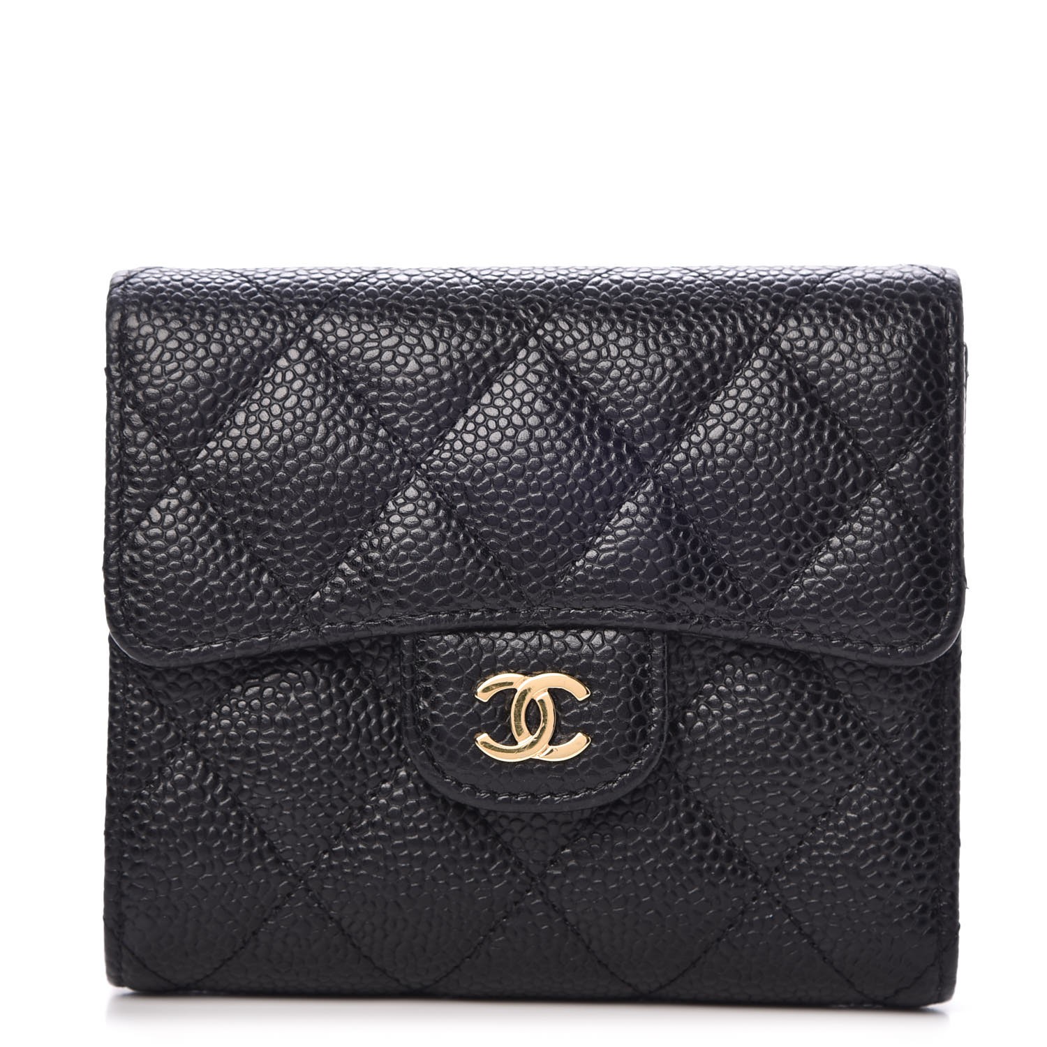 chanel compact wallet caviar