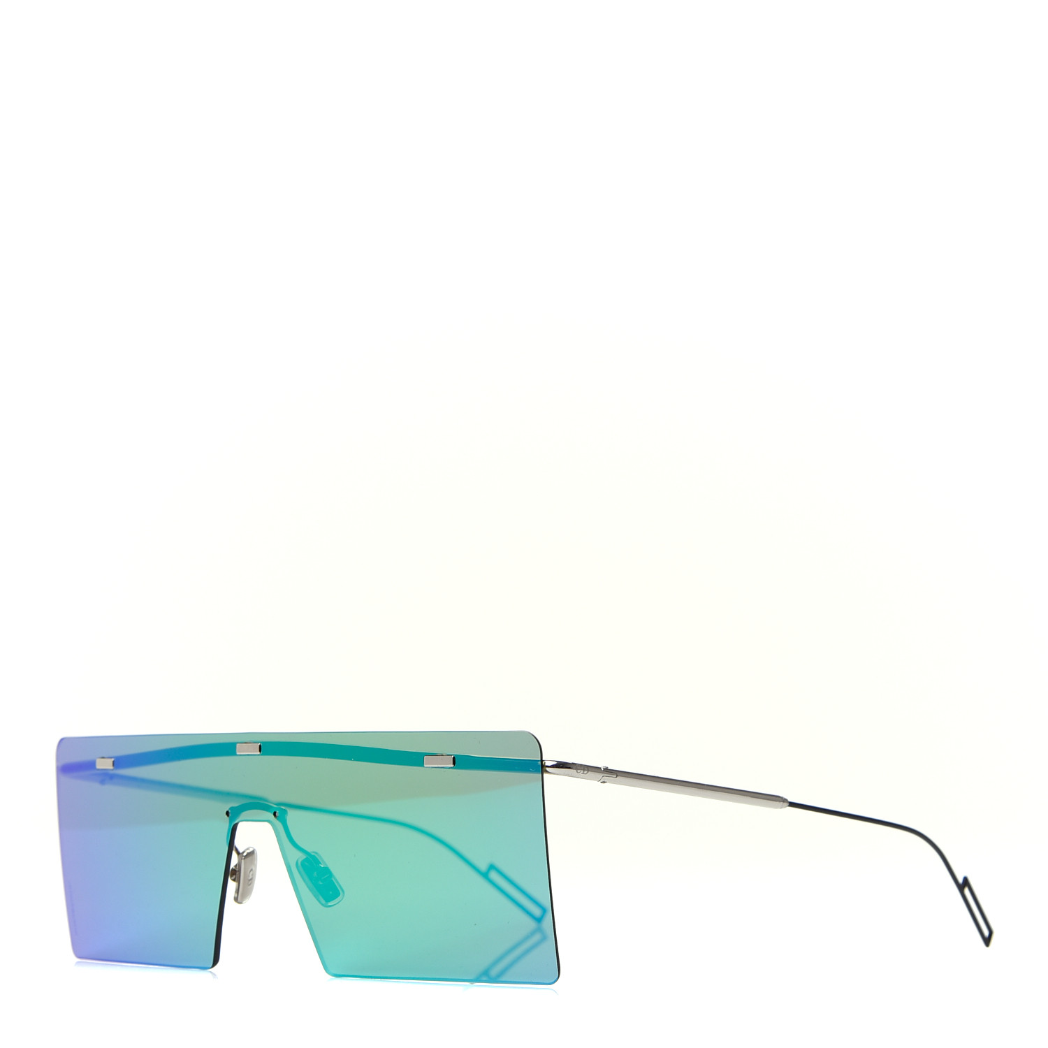 CHRISTIAN DIOR HOMME Mirror Mask HarDior Sunglasses Green Gray | FASHIONPHILE