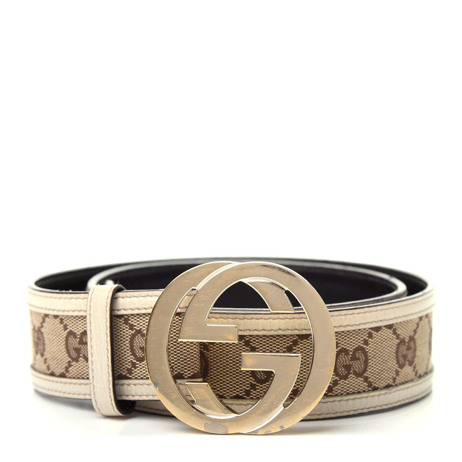 opnåelige århundrede Skynd dig GUCCI Monogram Interlocking G Belt 85 34 Off White 785377 | FASHIONPHILE