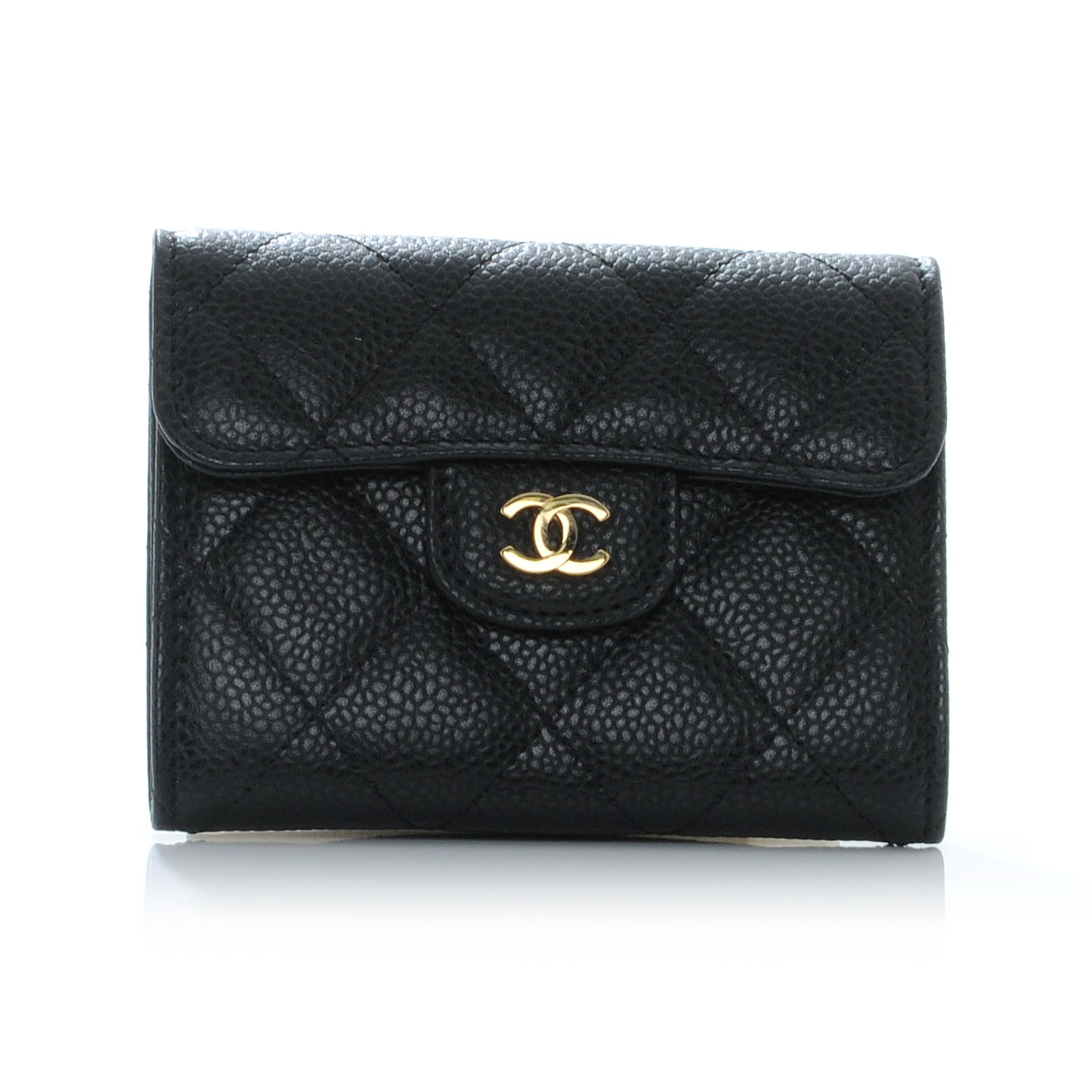 chanel compact wallet caviar