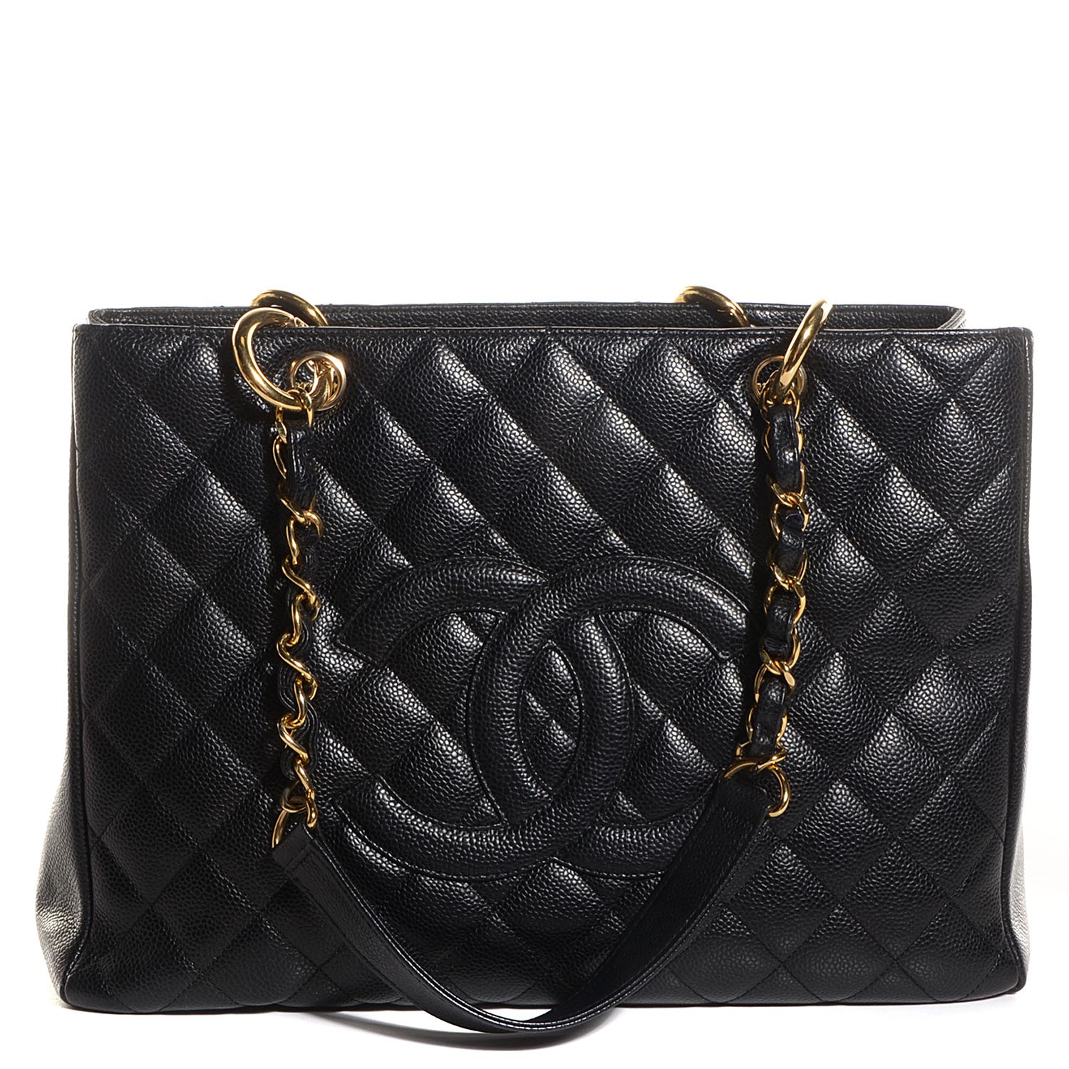 CHANEL Caviar Quilted Grand Shopping Tote GST Black 97417