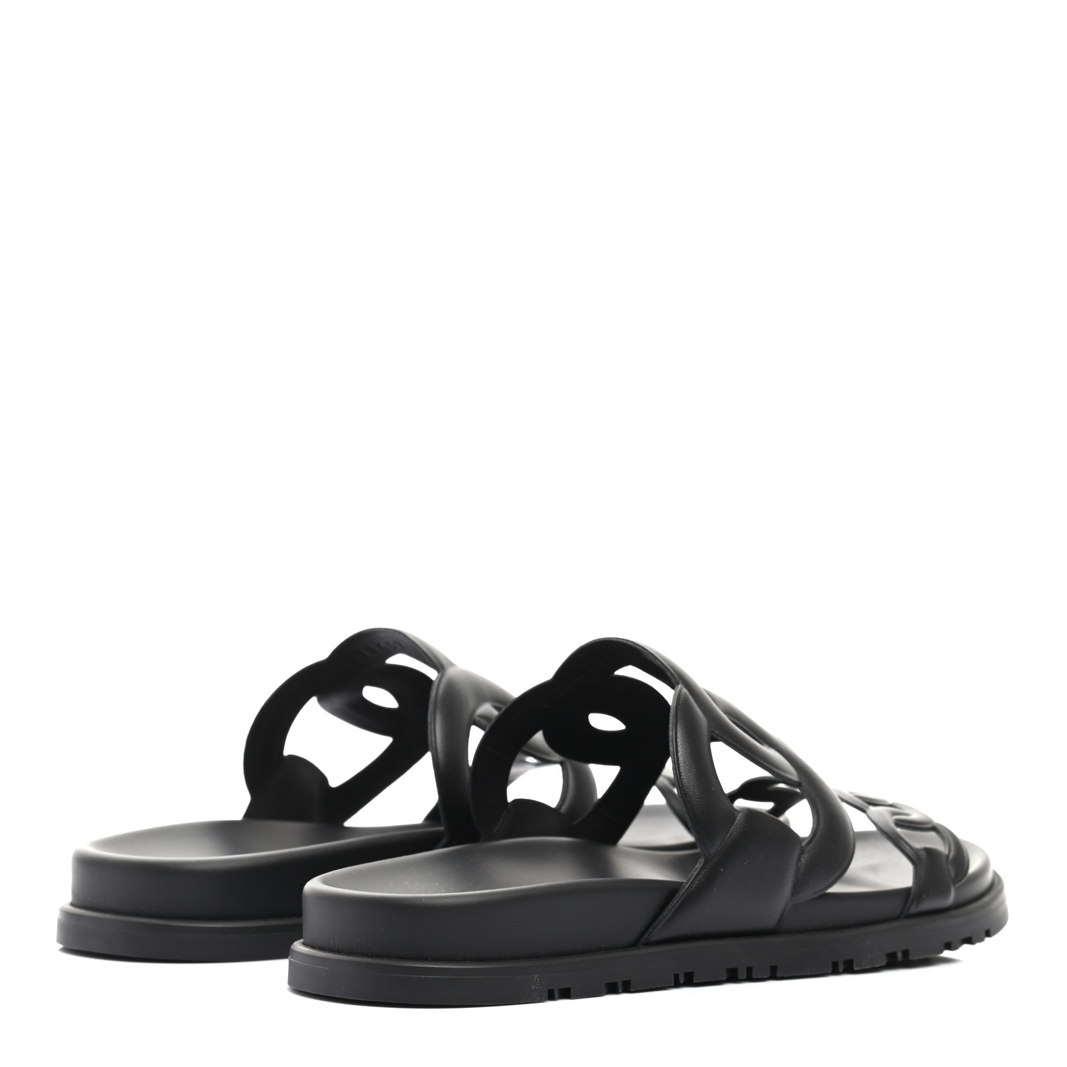 HERMES Nappa Extra Sandals 38 Black 932763 | FASHIONPHILE