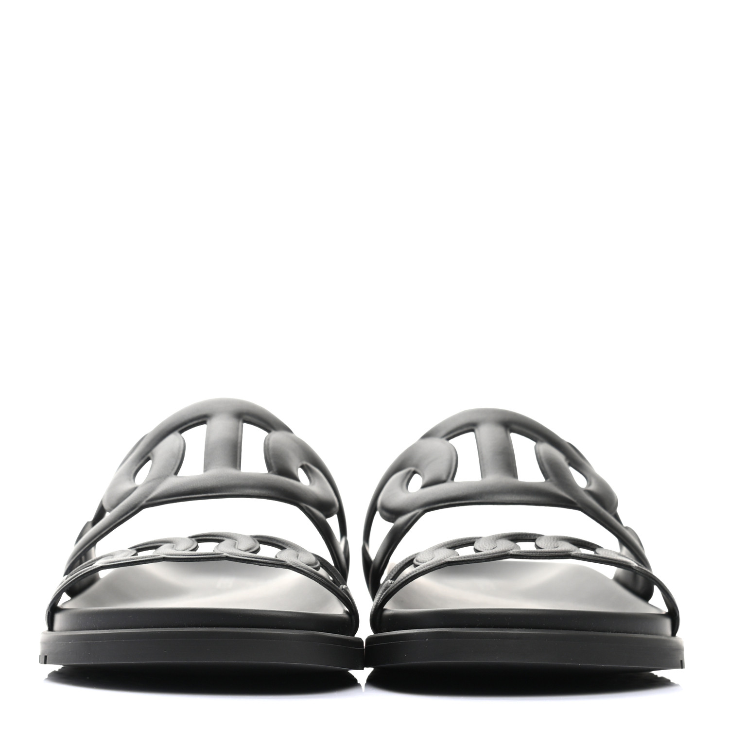 HERMES Nappa Extra Sandals 38 Black 932763 | FASHIONPHILE