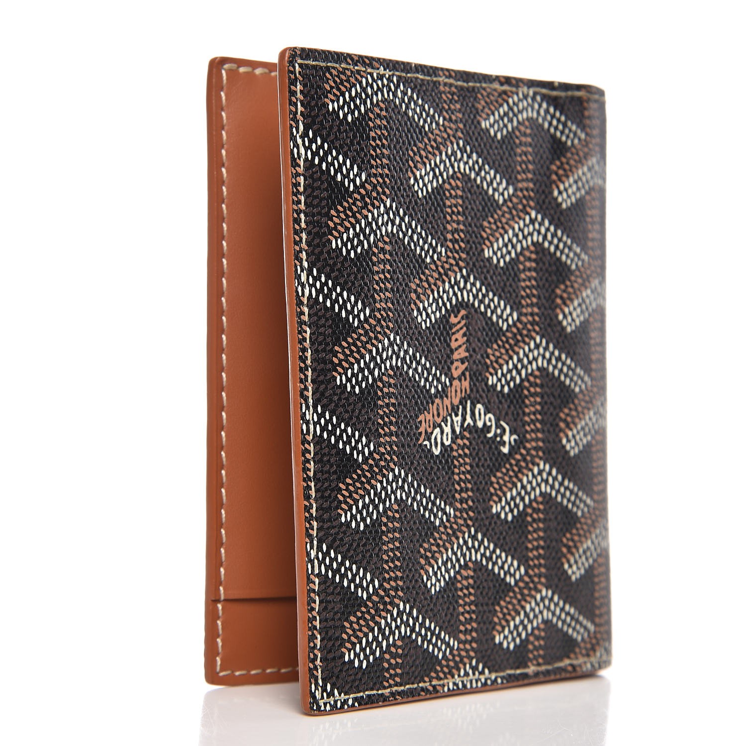 GOYARD Chevron St. Marc Card Holder Black Gold 273108