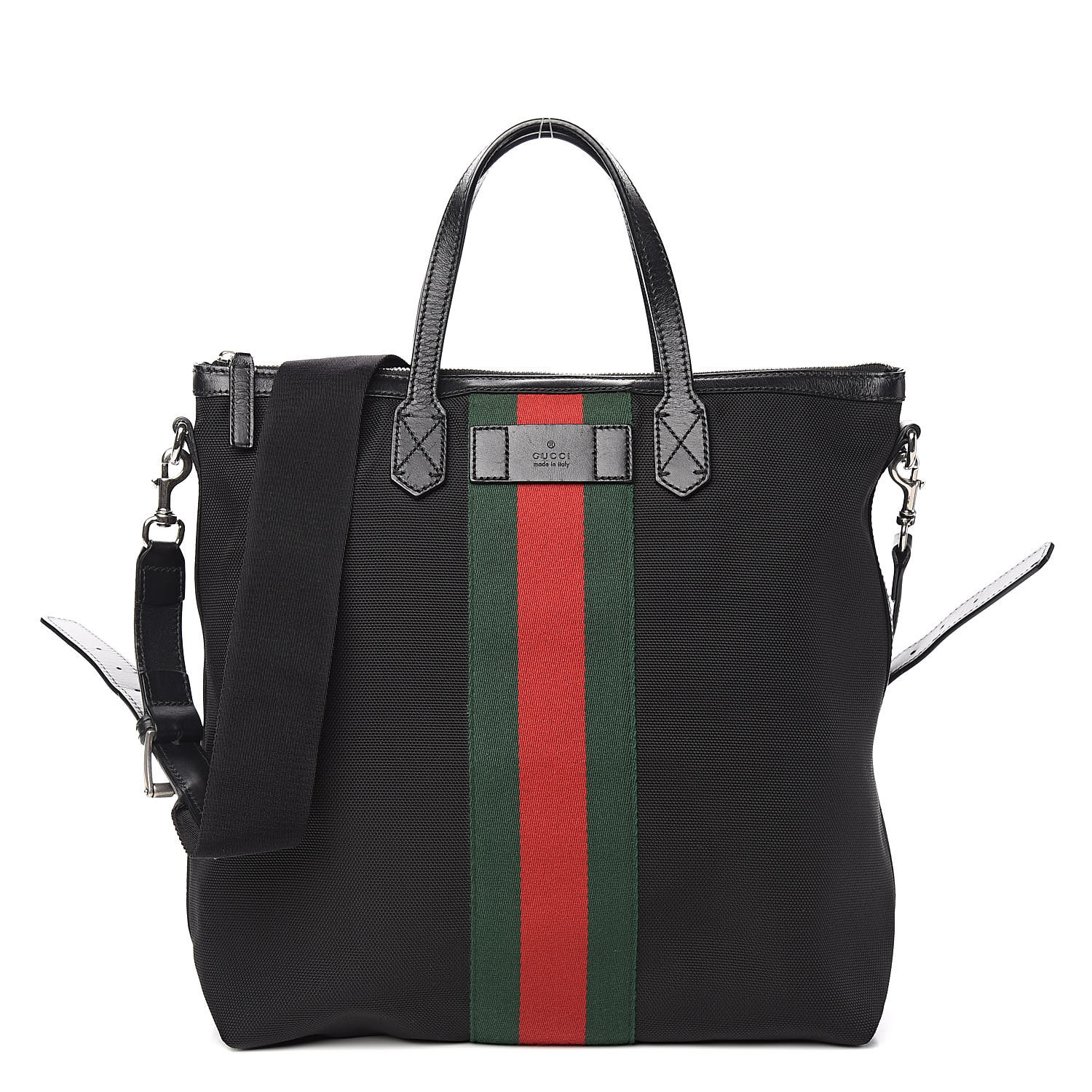 GUCCI Techno Canvas Web Tote Black 505627