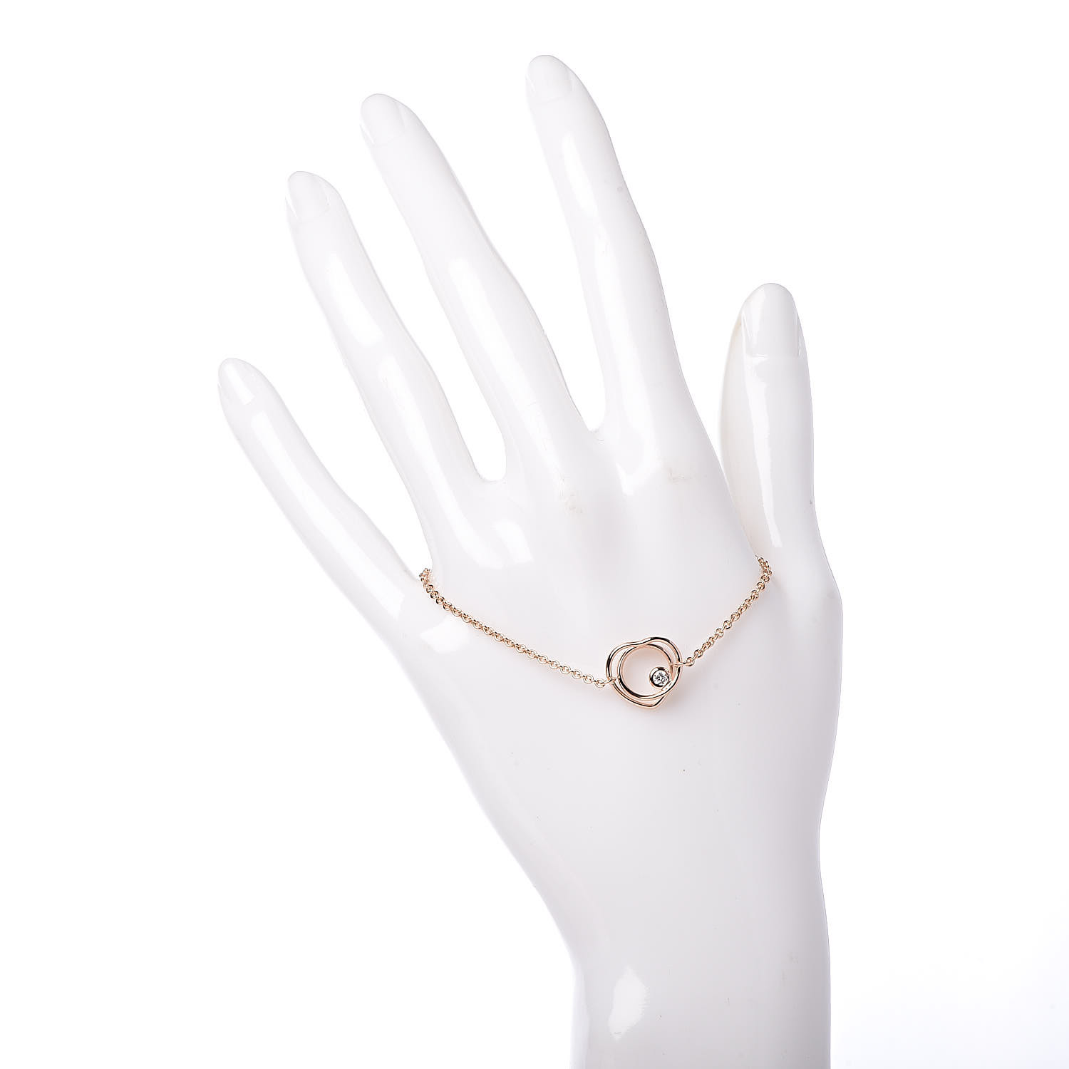 HERMES 18K Rose Gold Diamond TPM Vertige Coeur Bracelet SH 442012
