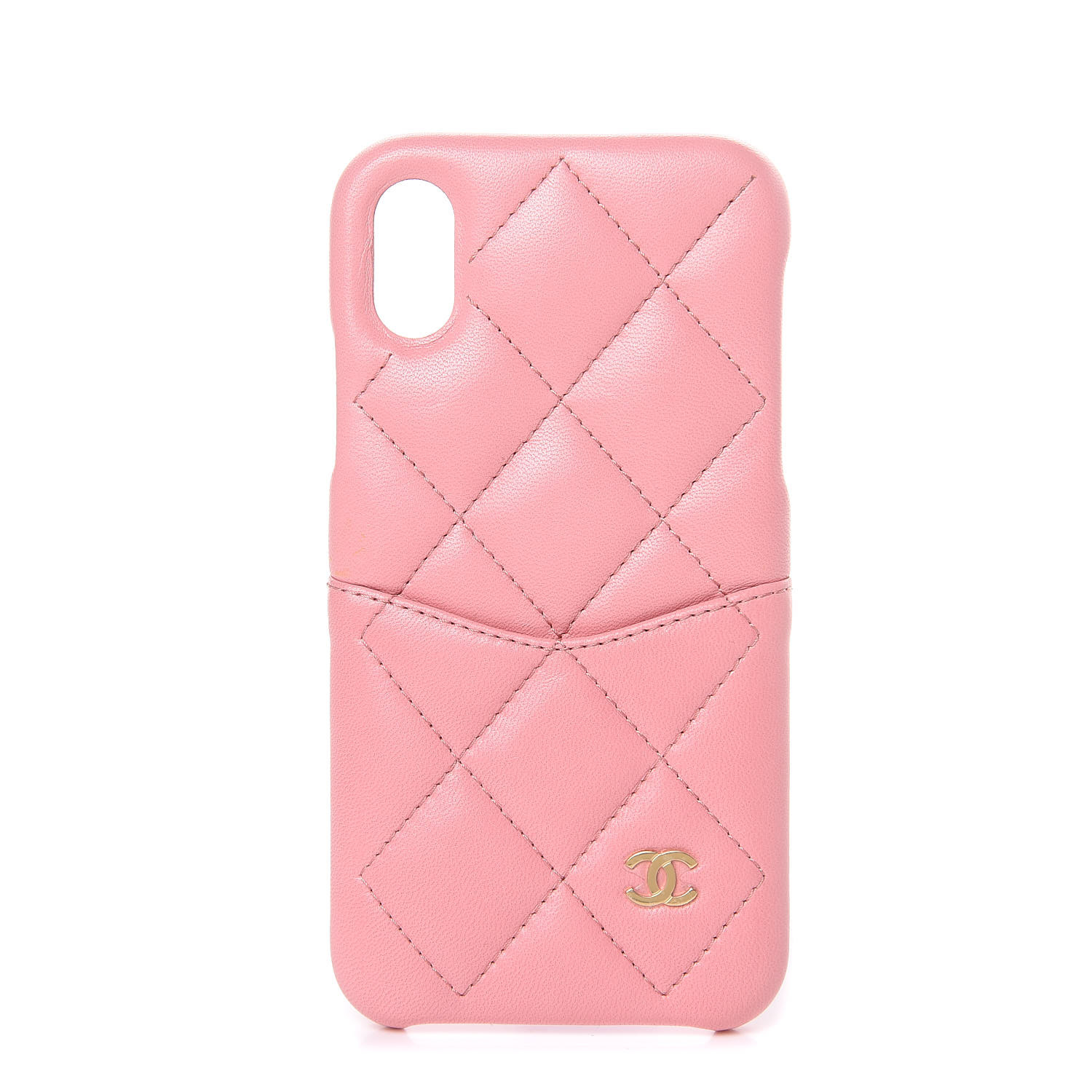 Chanel Lambskin Quilted Iphone X Coco Tech Case Pink Fashionphile