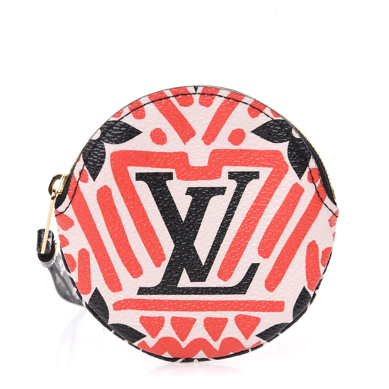 LOUIS VUITTON Monogram Giant Crafty Round Coin Purse Creme Rouge 556482