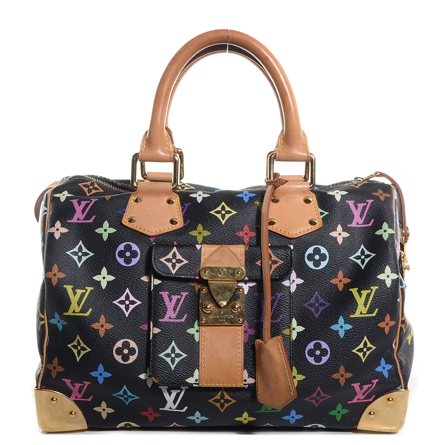 LOUIS VUITTON Multicolor Speedy 30 Black 86625