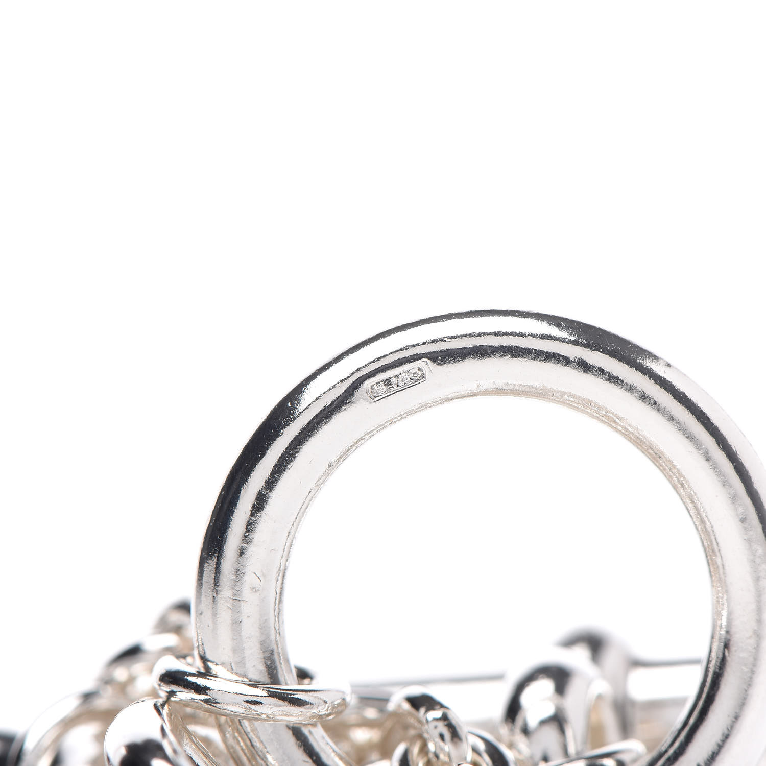 HERMES Sterling Silver Farandole Bracelet LG 410481