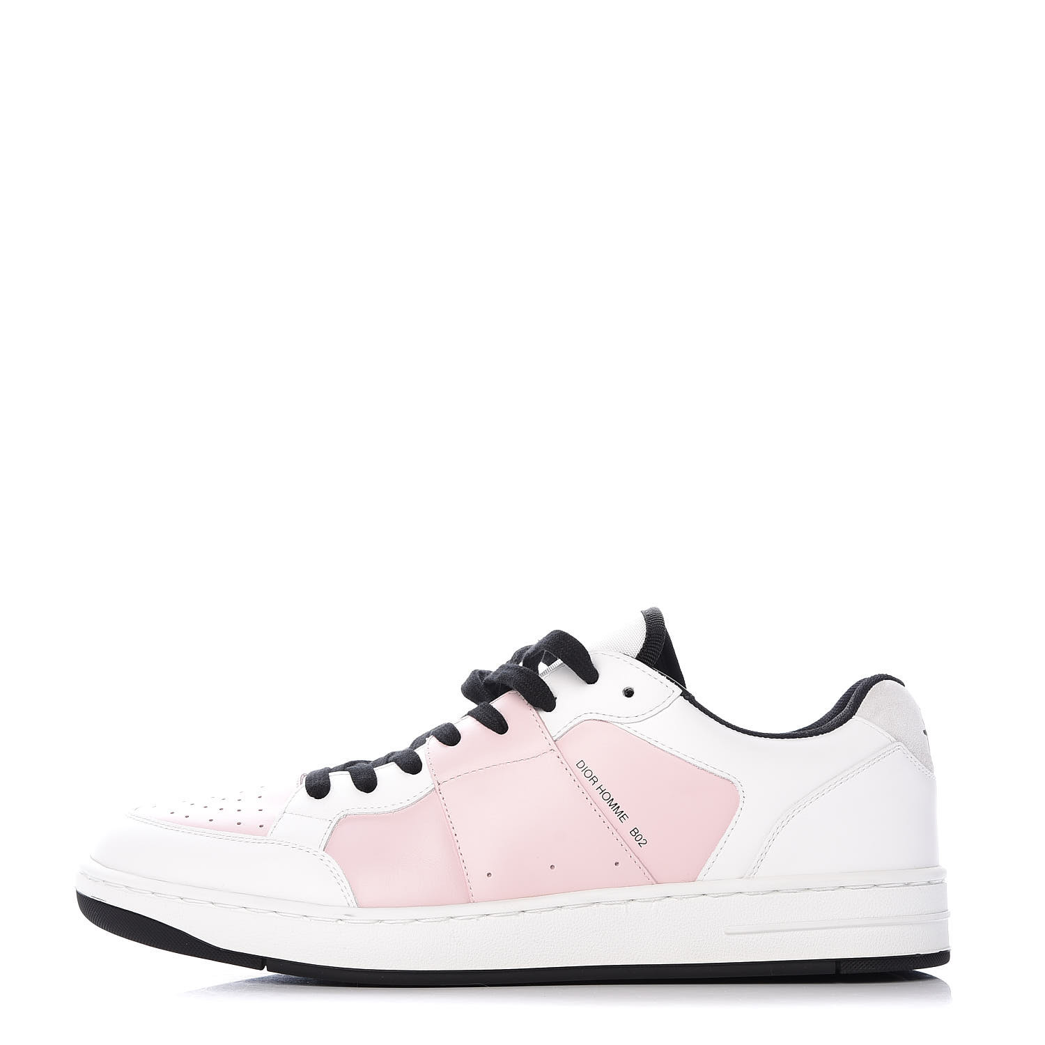 CHRISTIAN DIOR Homme Calfskin Mens BO2 Sneakers 45 White Pale Pink 411437