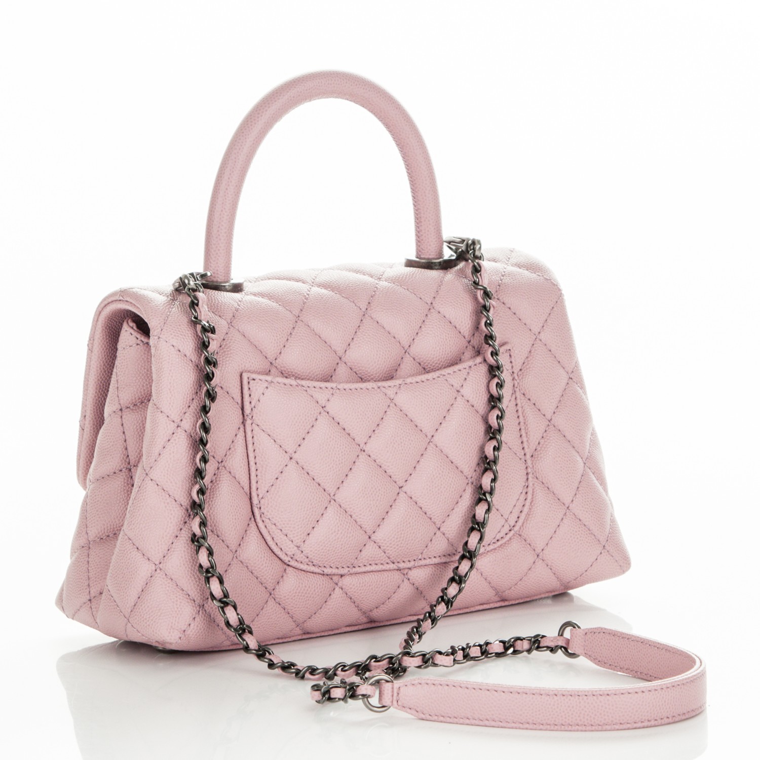 CHANEL Caviar Quilted Mini Coco Handle Flap Light Pink 182532