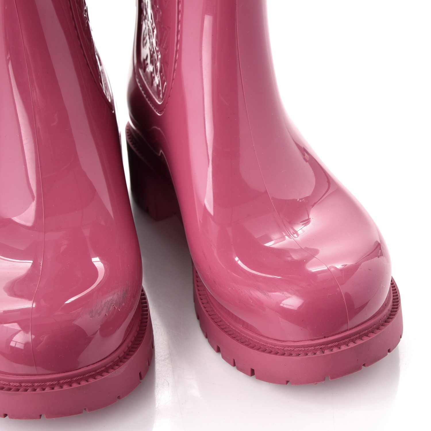LOUIS VUITTON Monogram Splash Rain Boots 36 Pink 242480