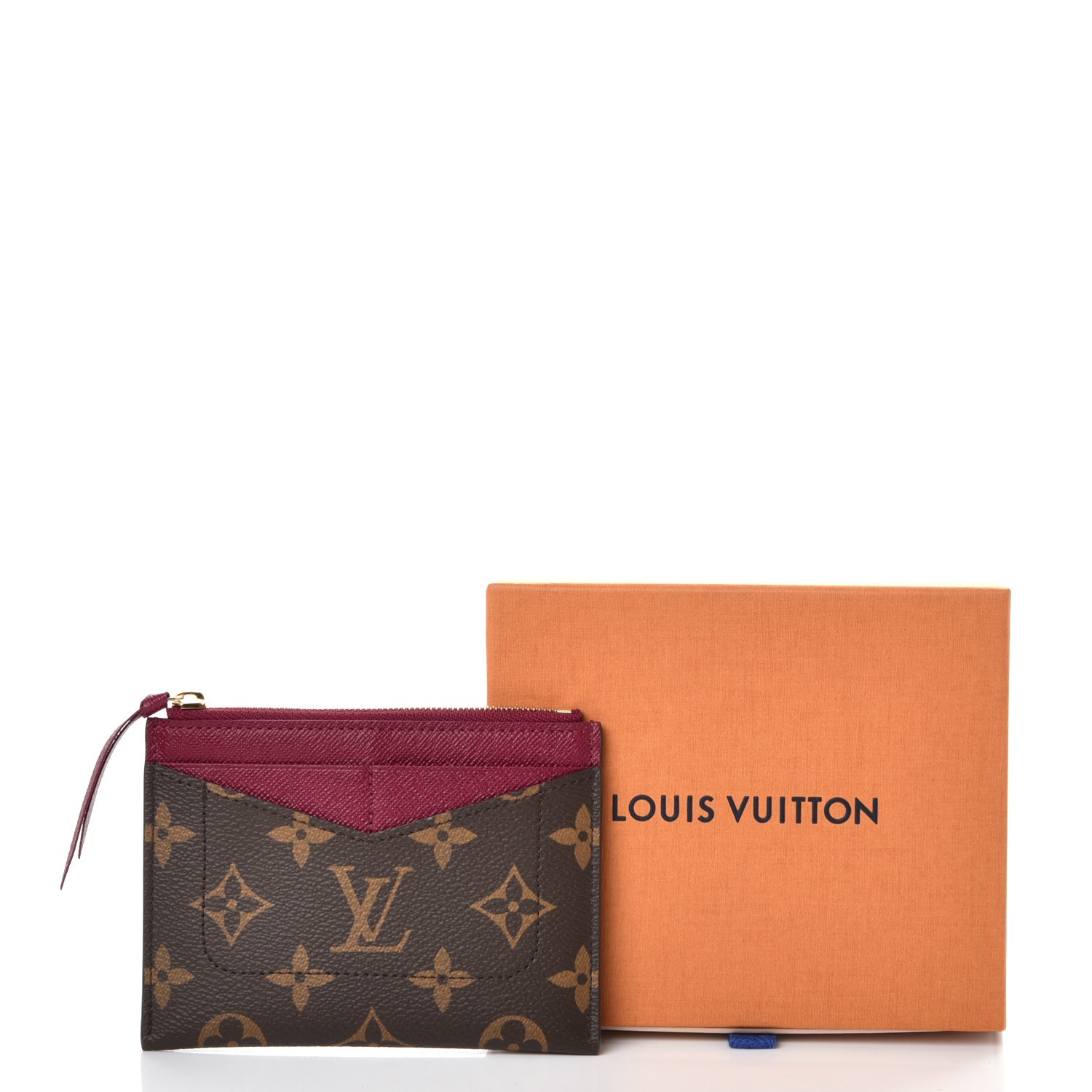 LOUIS VUITTON Monogram Zipped Card Holder Fuchsia 242227