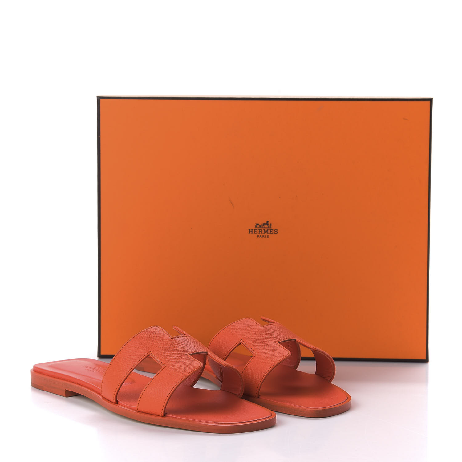 orange hermes slippers