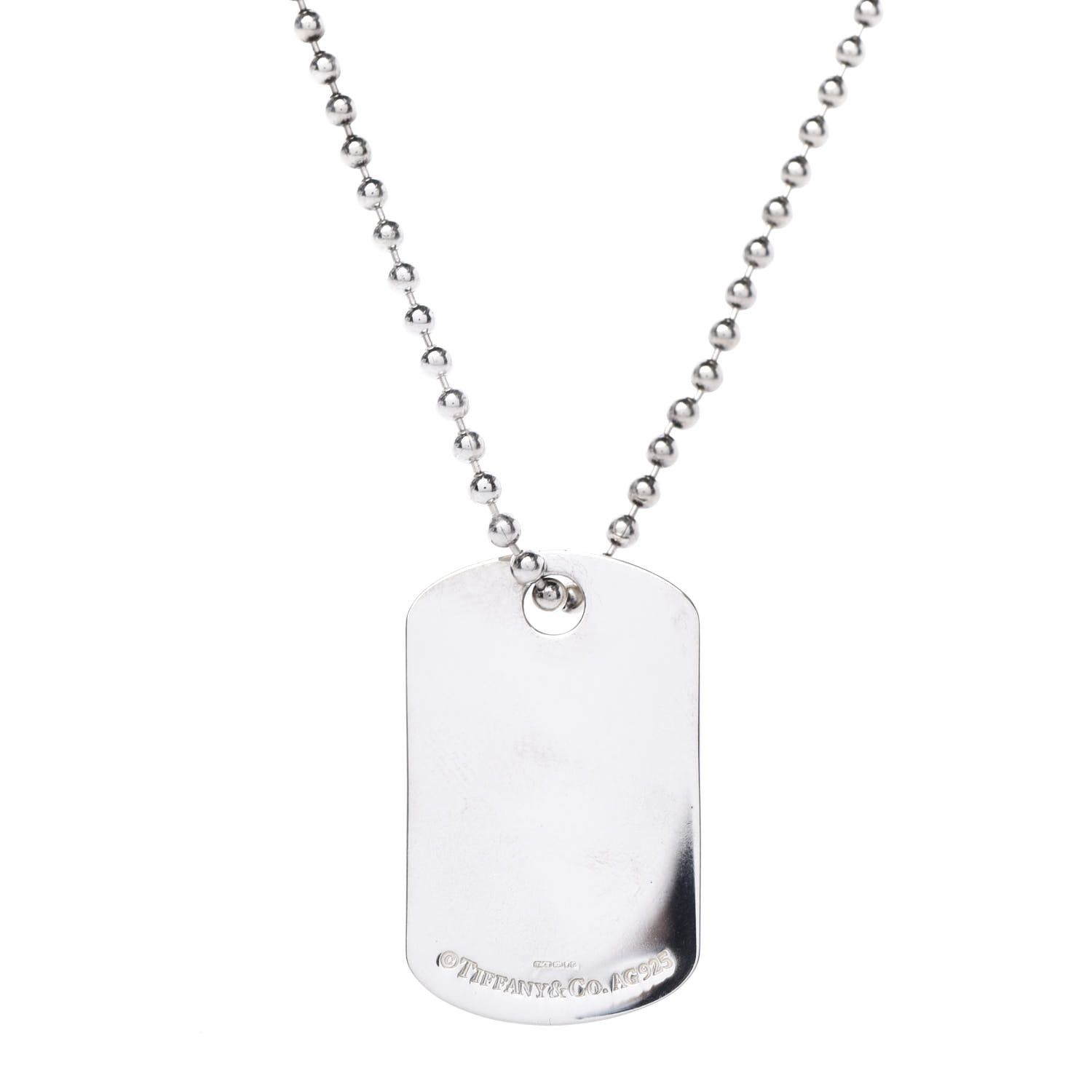 TIFFANY Sterling Silver 1837 Dog Tag Pendant Necklace 615618 | FASHIONPHILE
