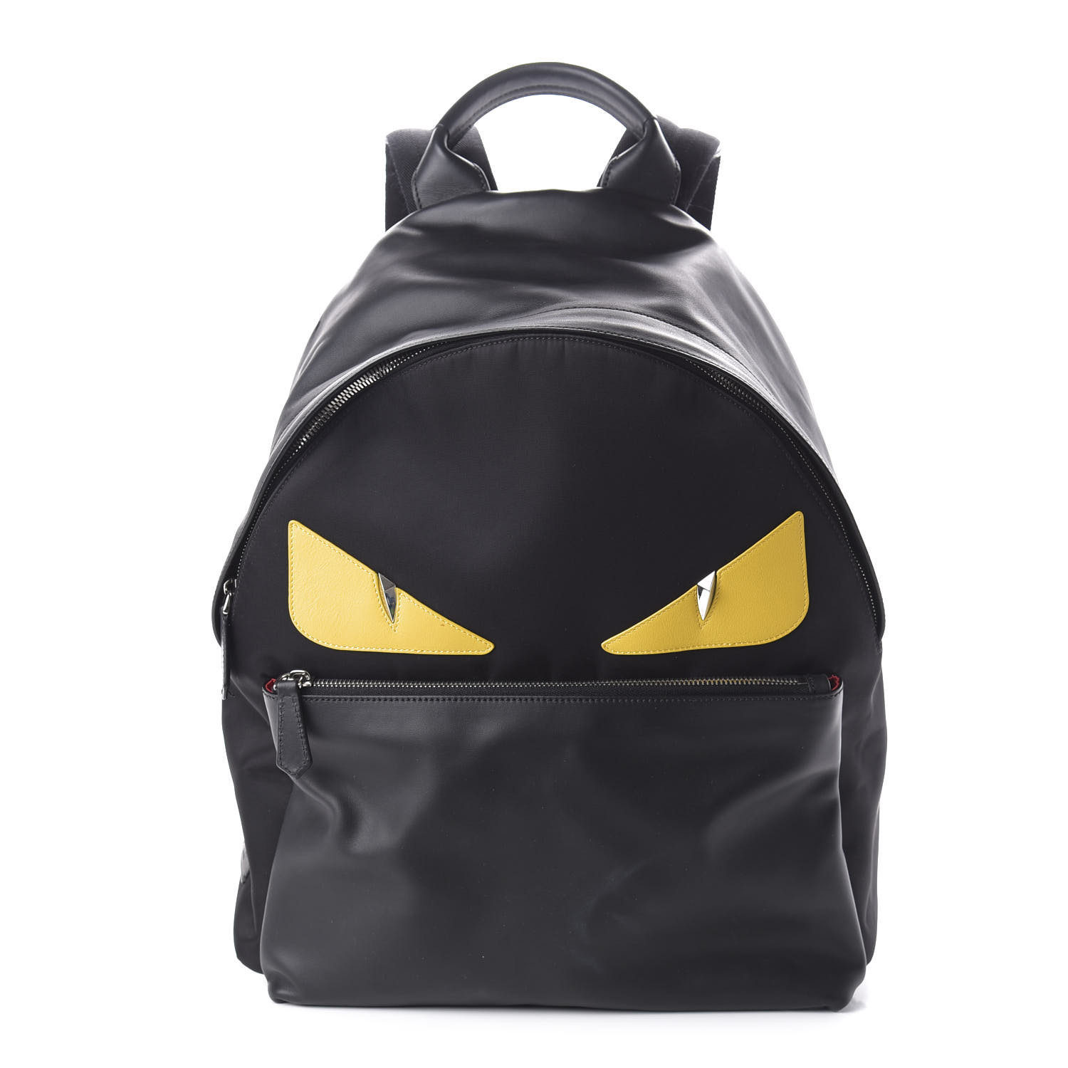 FENDI Nylon Calfskin Monster Backpack Black 637553 | FASHIONPHILE
