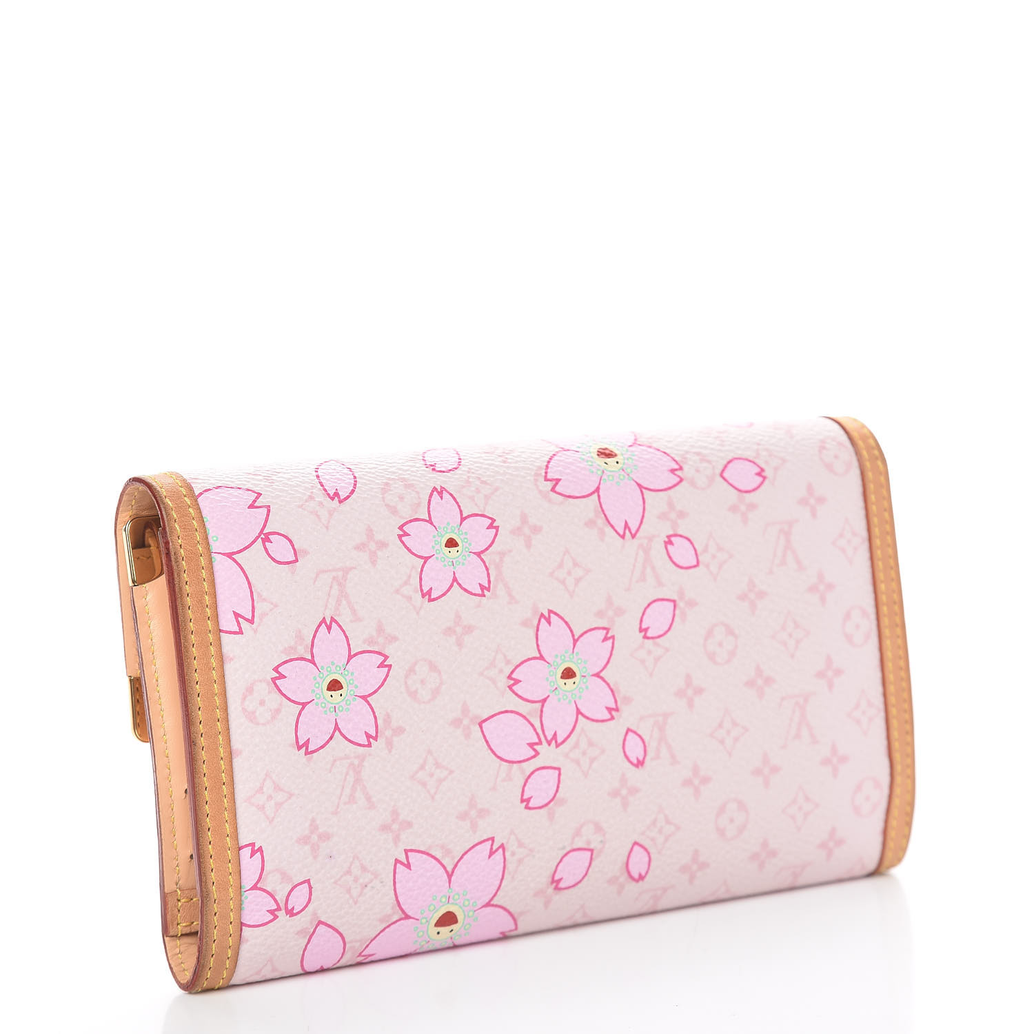 LOUIS VUITTON Monogram Cherry Blossom Porte Tresor International Wallet Pink 496079