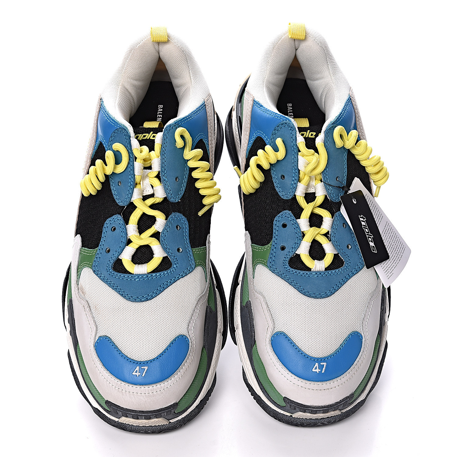 mens triple s leather and mesh trainers