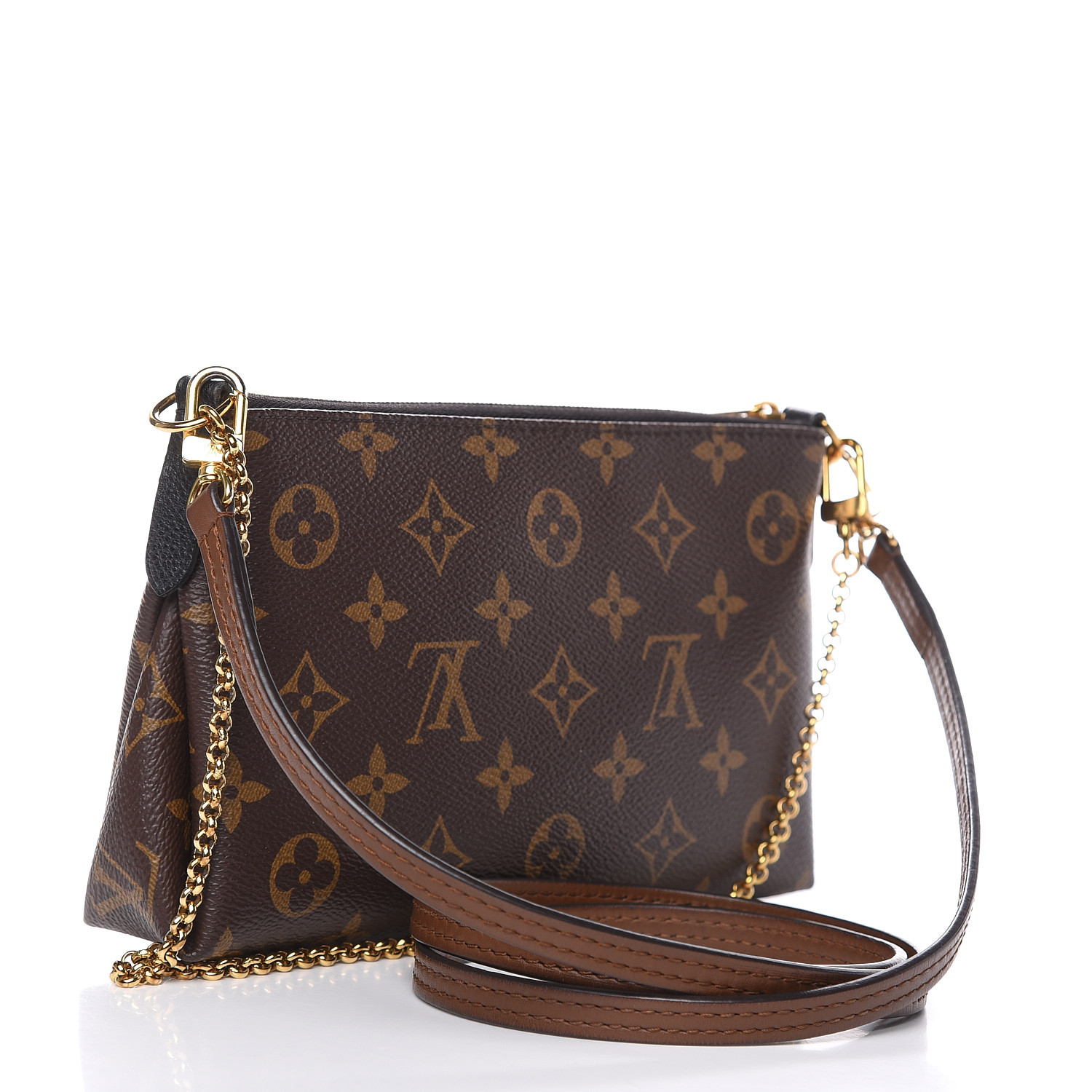 LOUIS VUITTON Monogram Pallas Clutch Black 497268