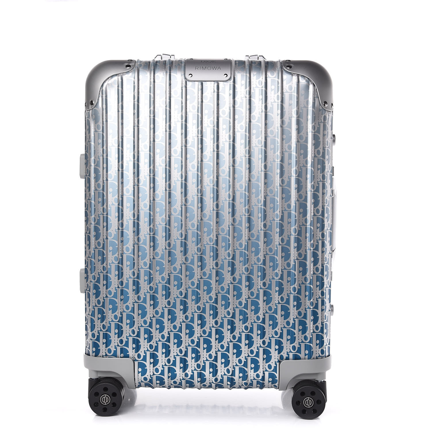 Christian Dior X Rimowa Aluminum Gradient Cabin Luggage Blue Multi Fashionphile