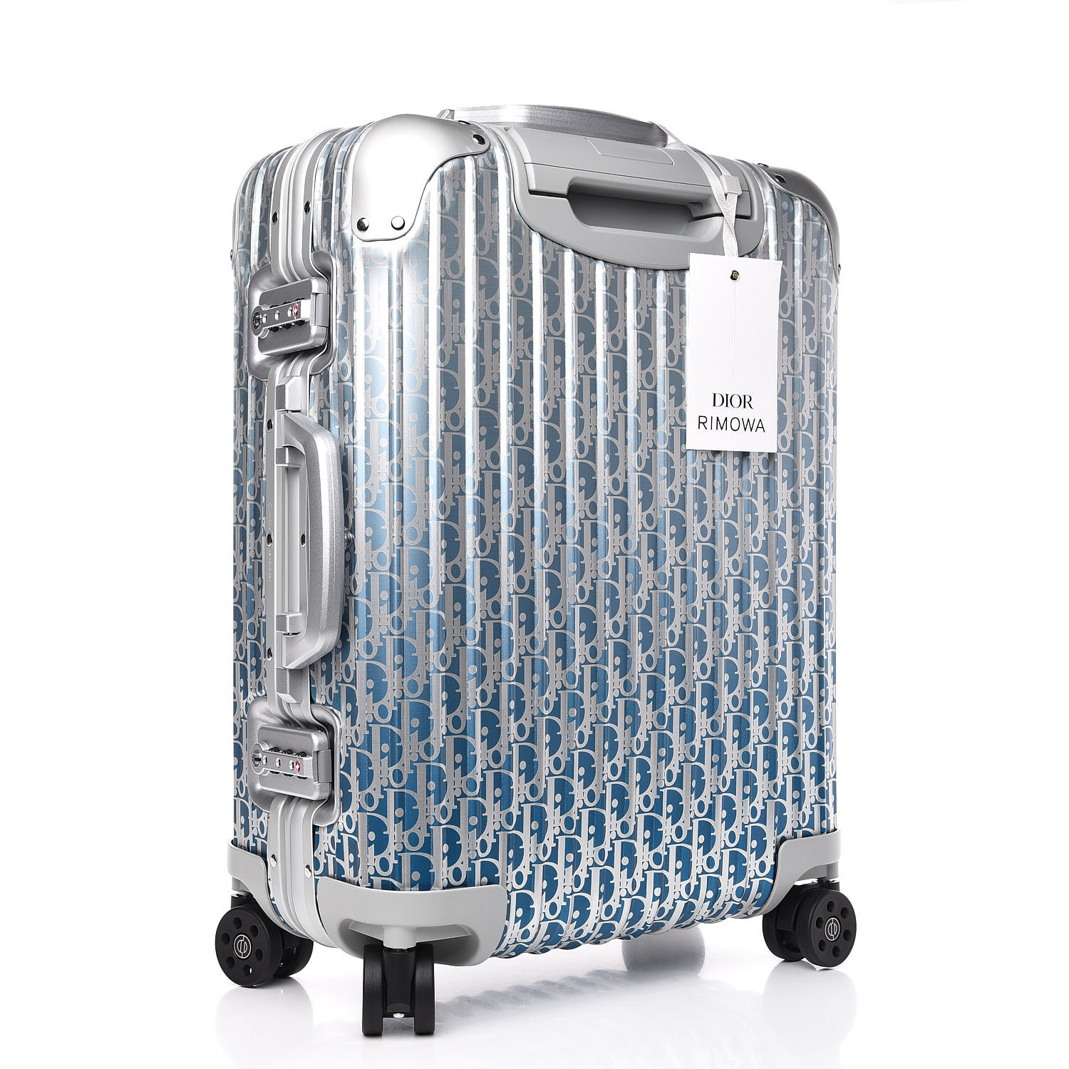 Christian Dior X Rimowa Aluminum Gradient Cabin Luggage Blue Multi Fashionphile