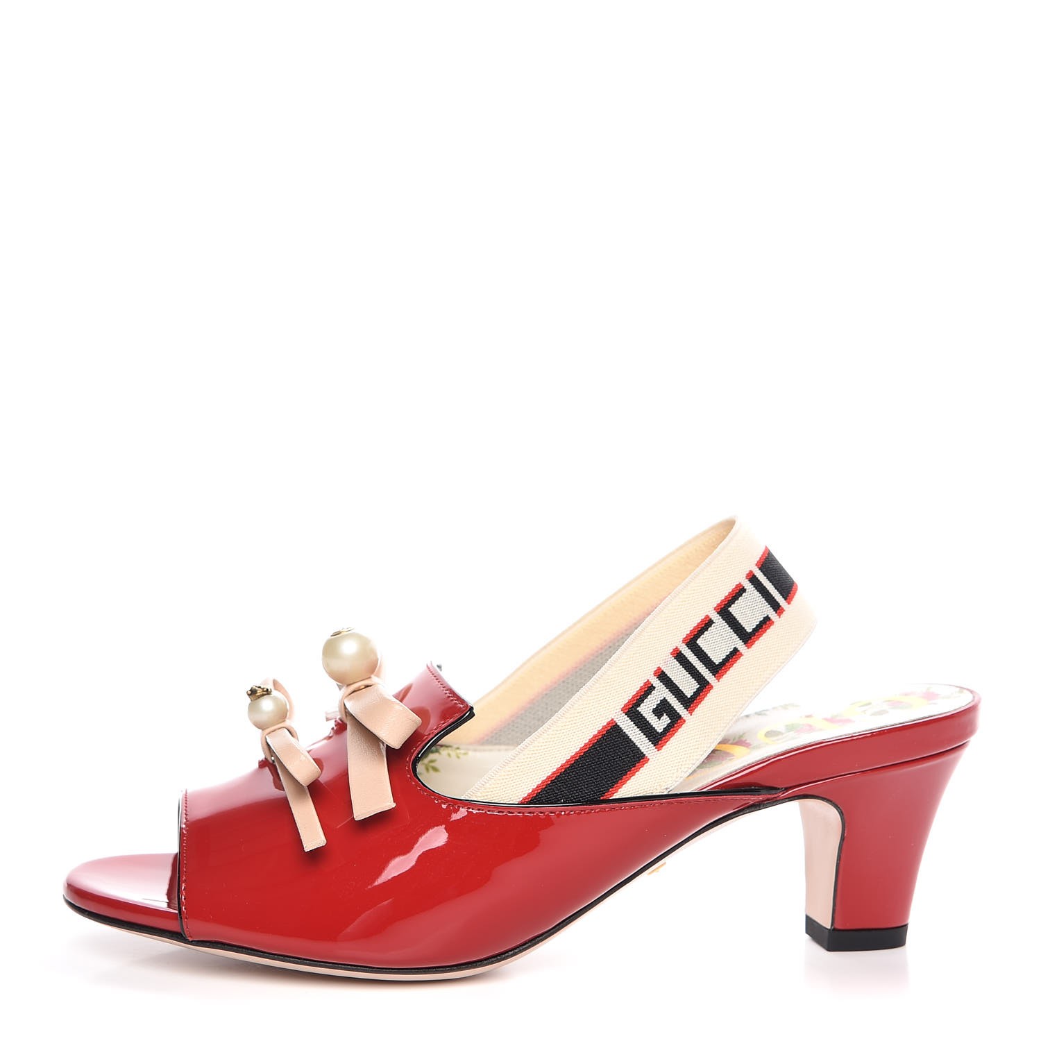 red patent slingbacks