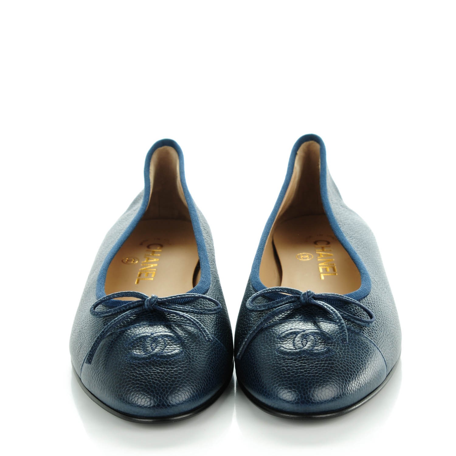 chanel flats cap toe