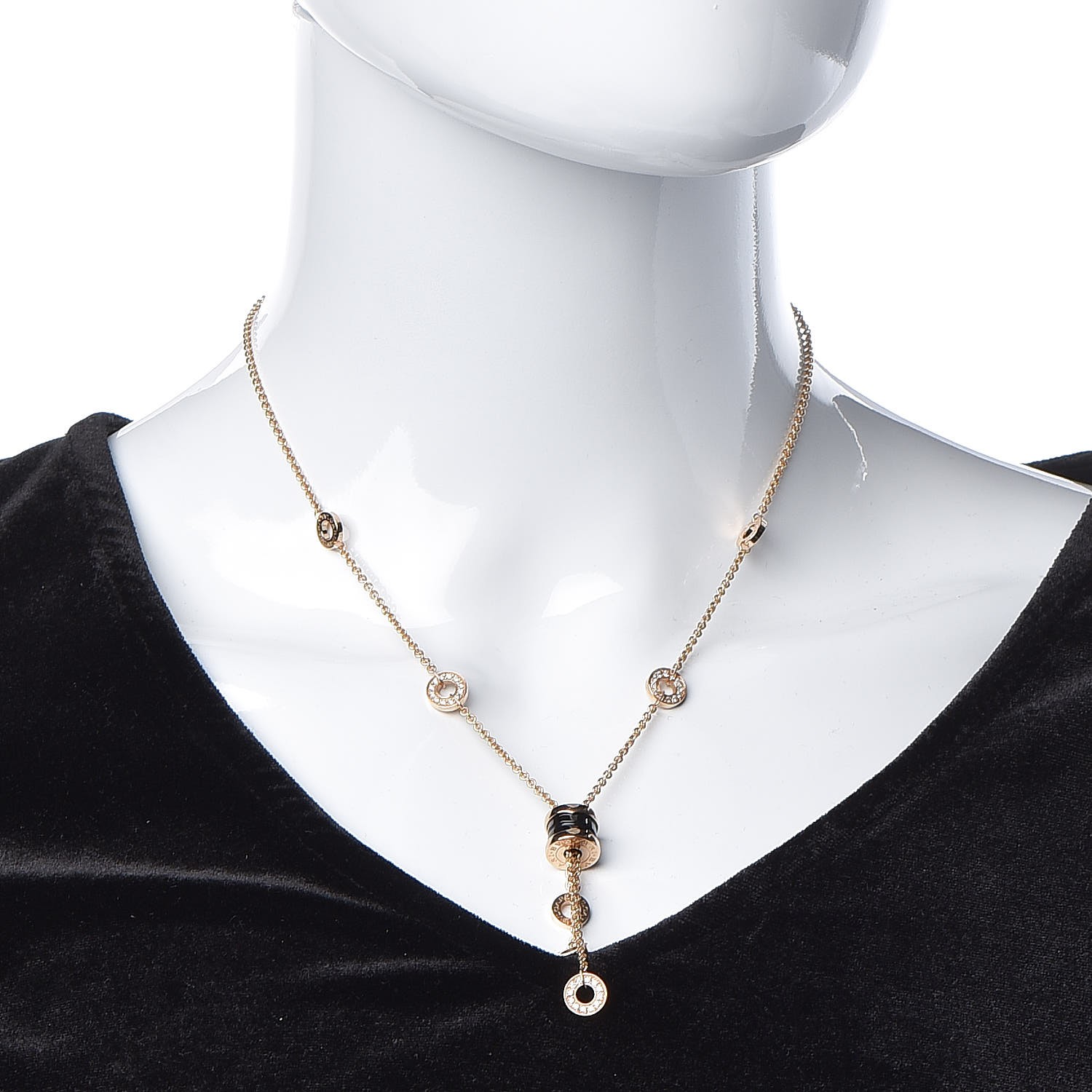Bulgari 18k Rose Gold Black Ceramic Diamond B Zero1 Lariat Necklace Fashionphile Bulgari 18k Rose Gold Black Ceramic Diamond B Zero1 Lariat Necklace Fashionphile