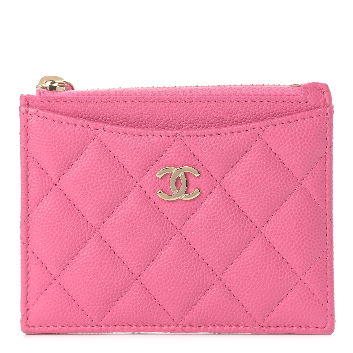 chanel zip card holder